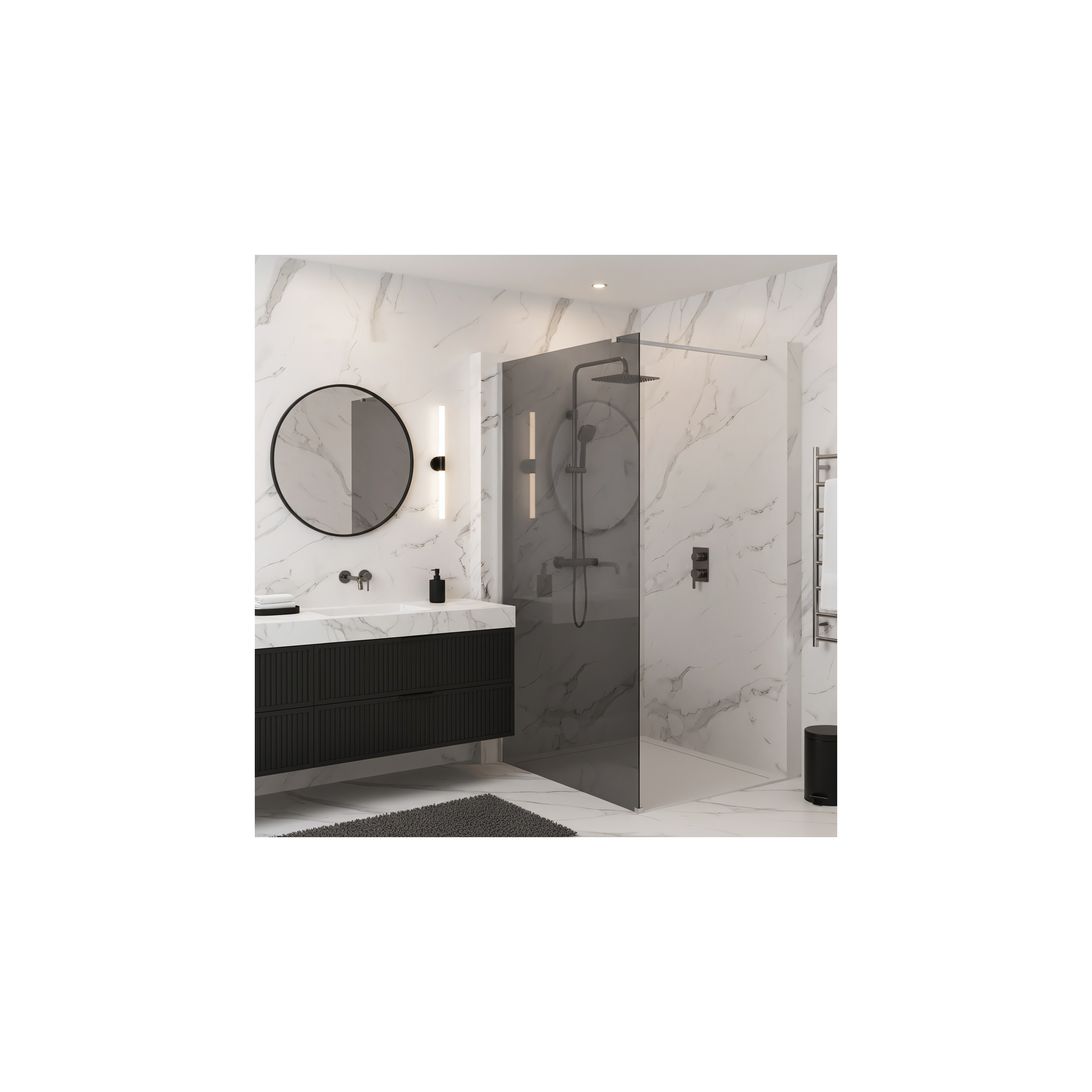 Paroi de douche Rea Flexi Grey / Chrome 90