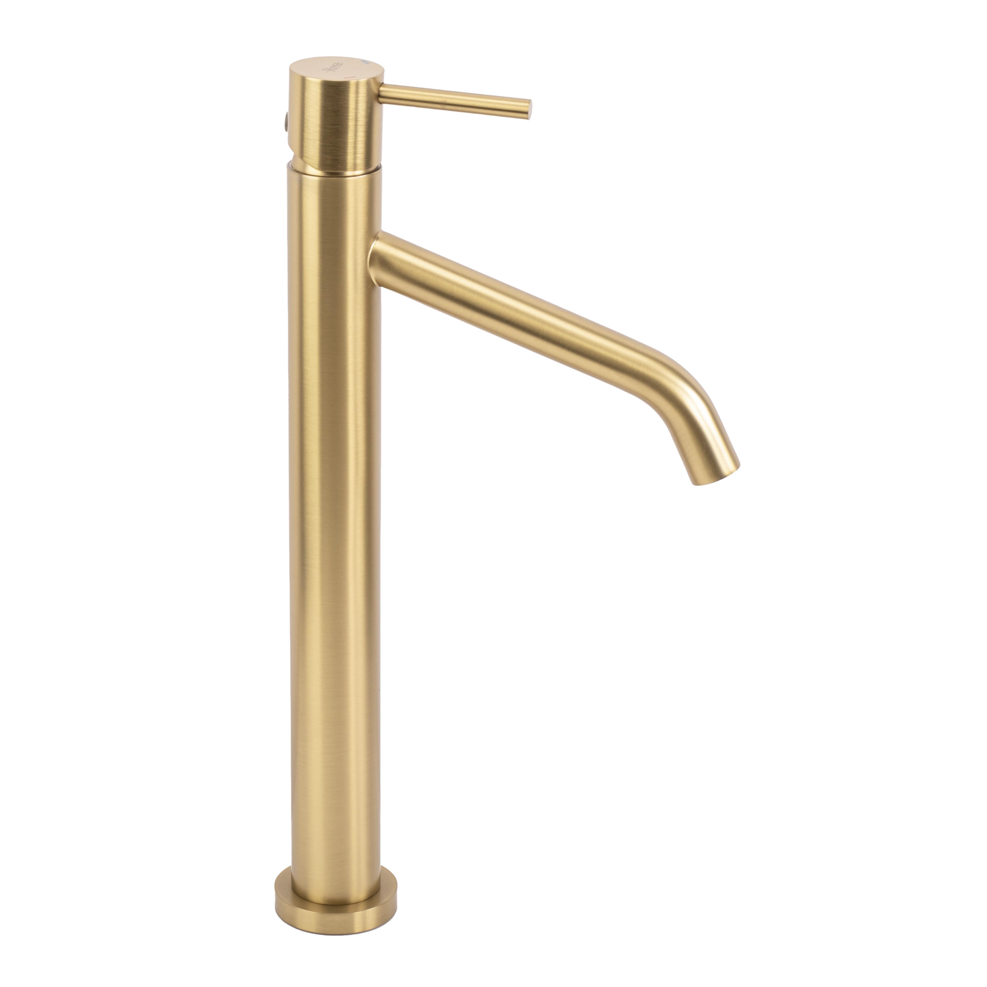 REA LEVEL izlietnes jaucējkrāns Brushed Gold High Brush