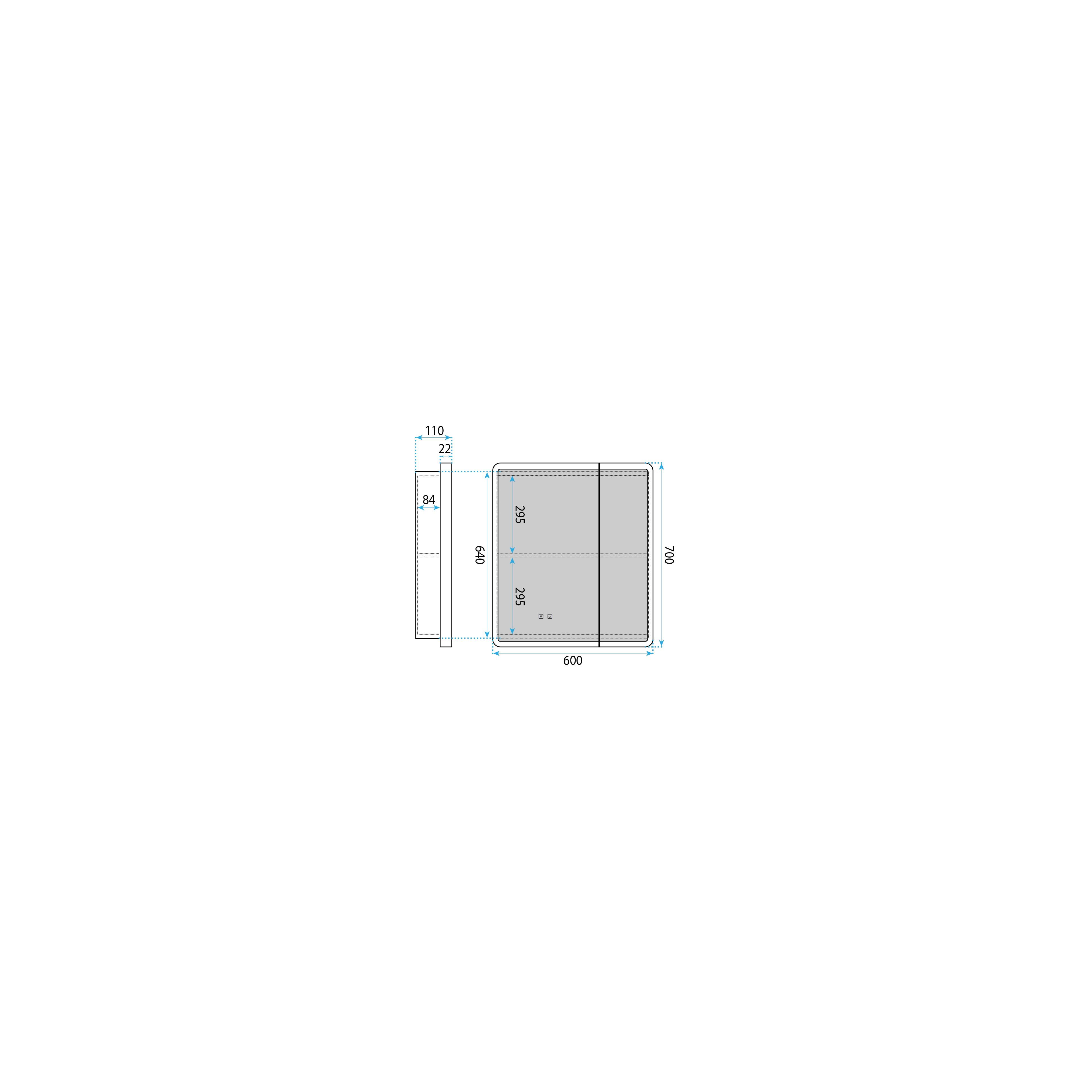 LED-Spiegelschrank M1011-60 60x70