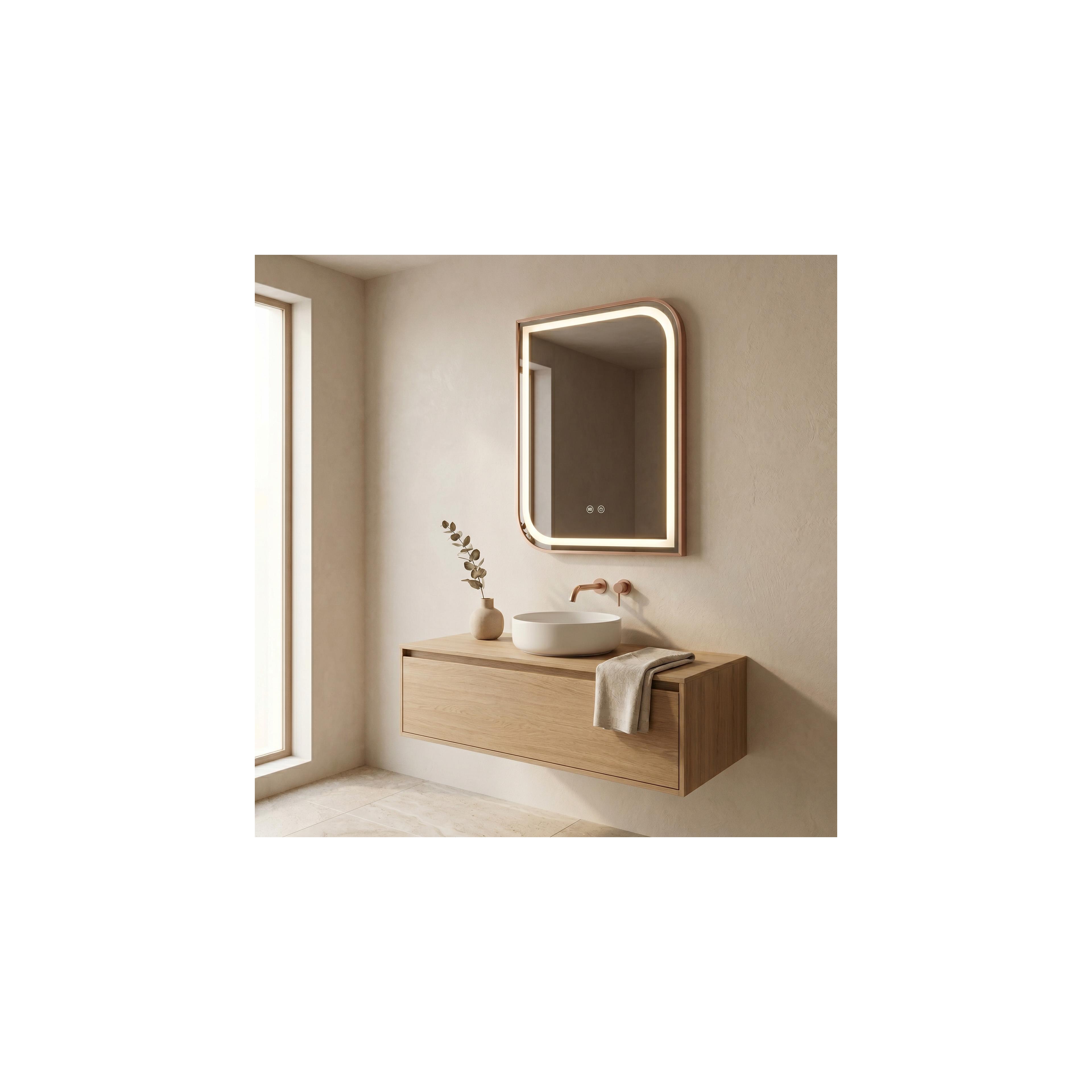 LED-VÄGGSPEGEL ZONE 70x50 BRUSH  ROSE GOLD
