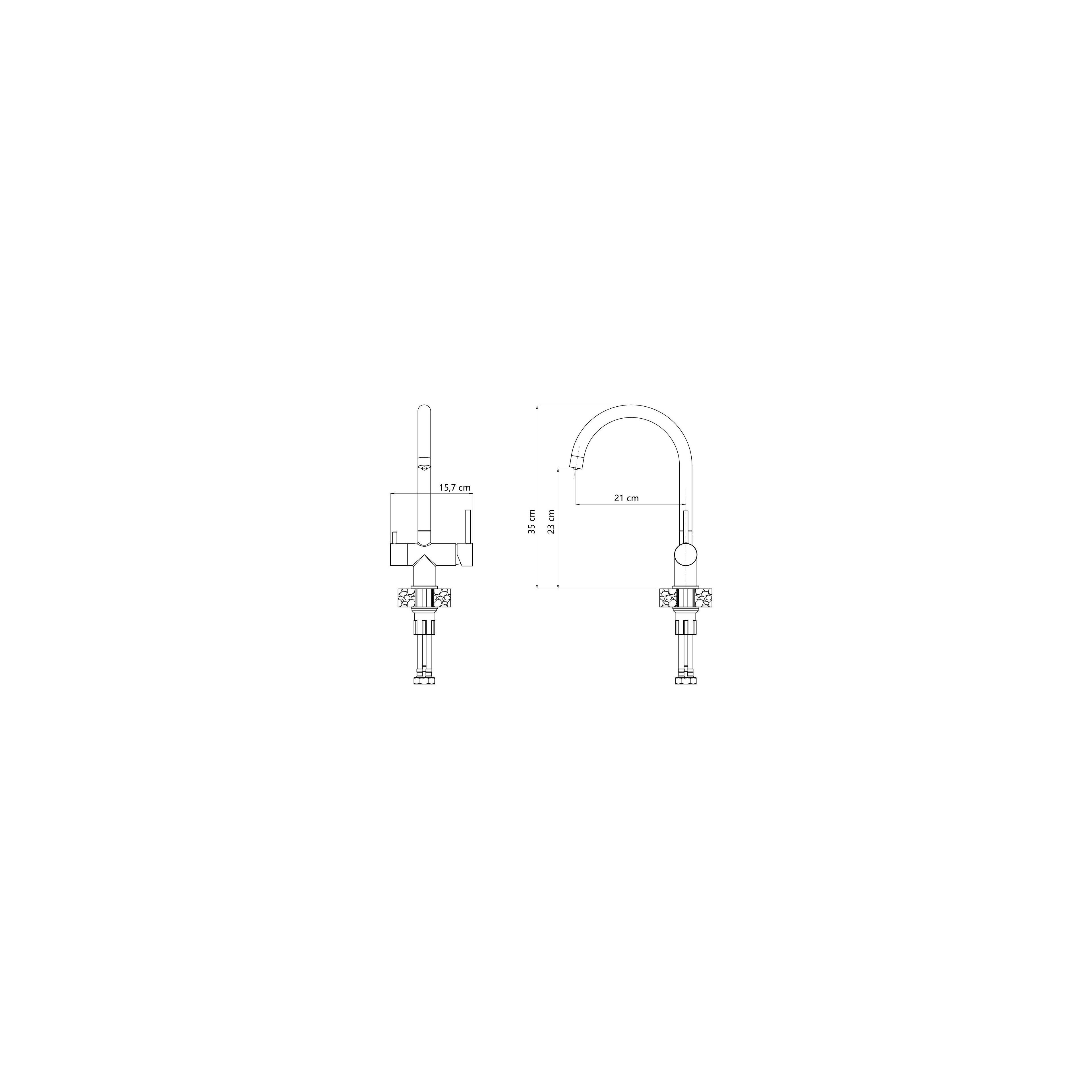 Robinet de cuisine REA Caren BRUSH NICKEL