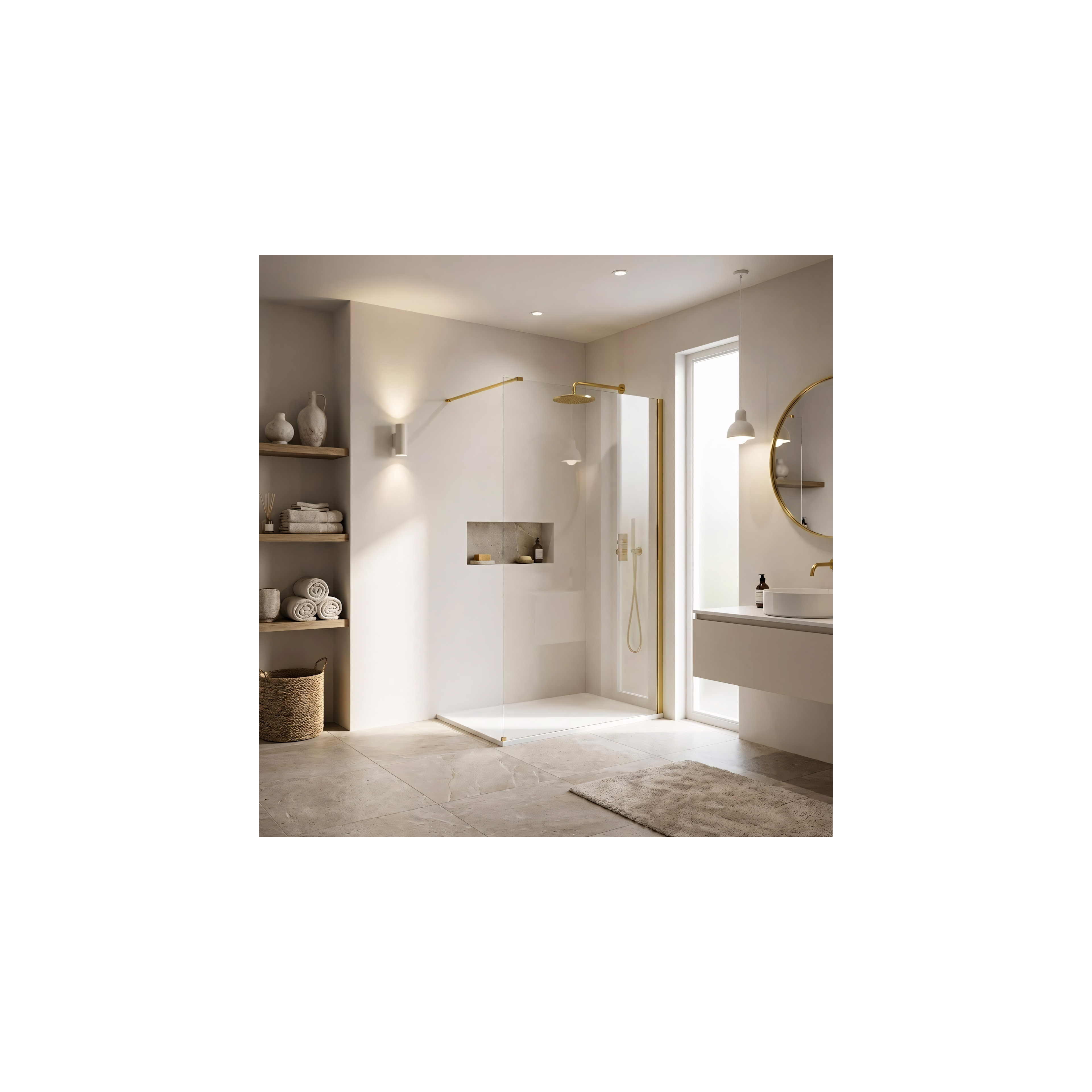Paroi de douche Rea Flexi Transparent / Gold 90