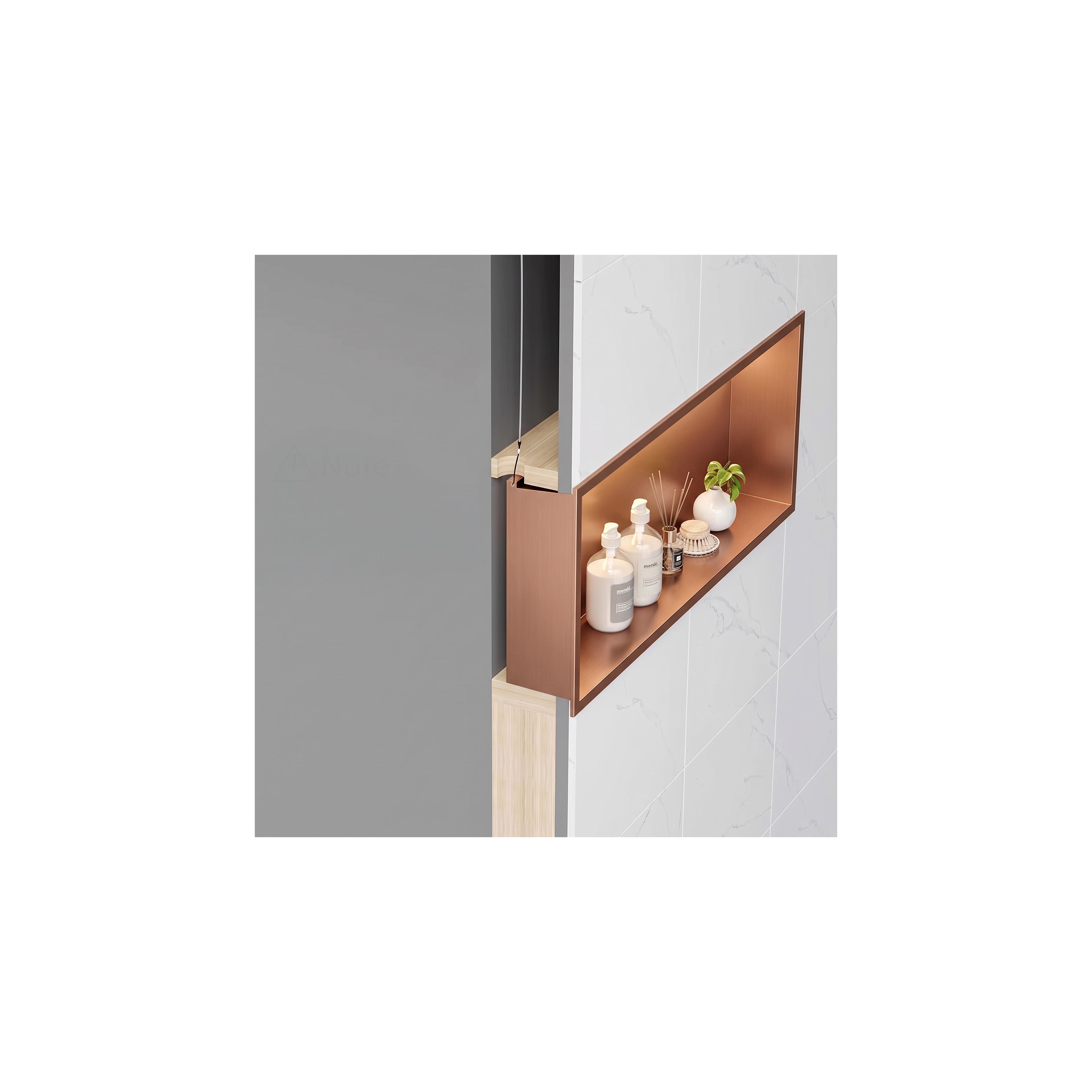 UGRADBENA KUPAONSKA POLICA LED 30x45 brush copper