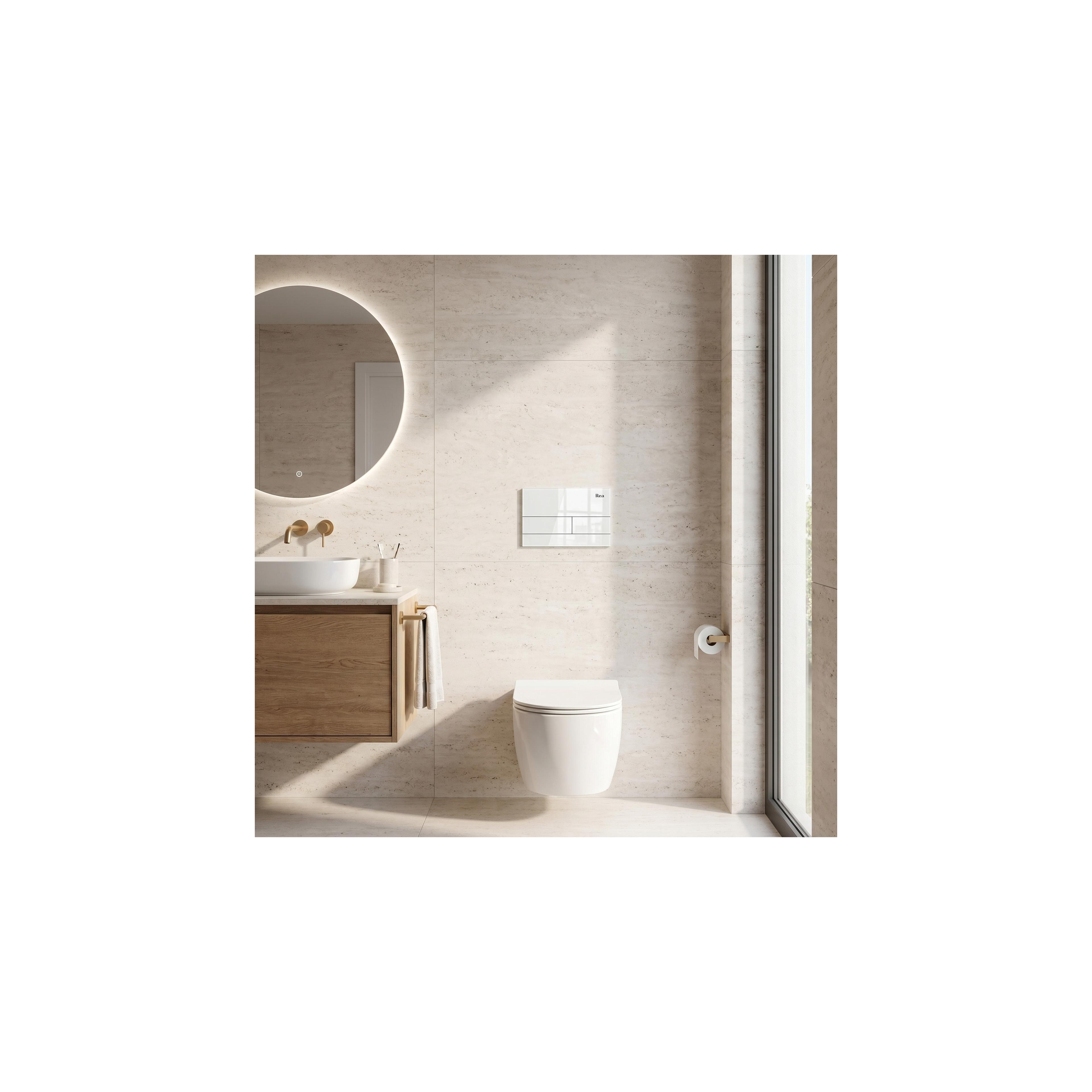 Unterputz-WC-Gestell Set Slim 024N mit T White Glass Drückerplatte