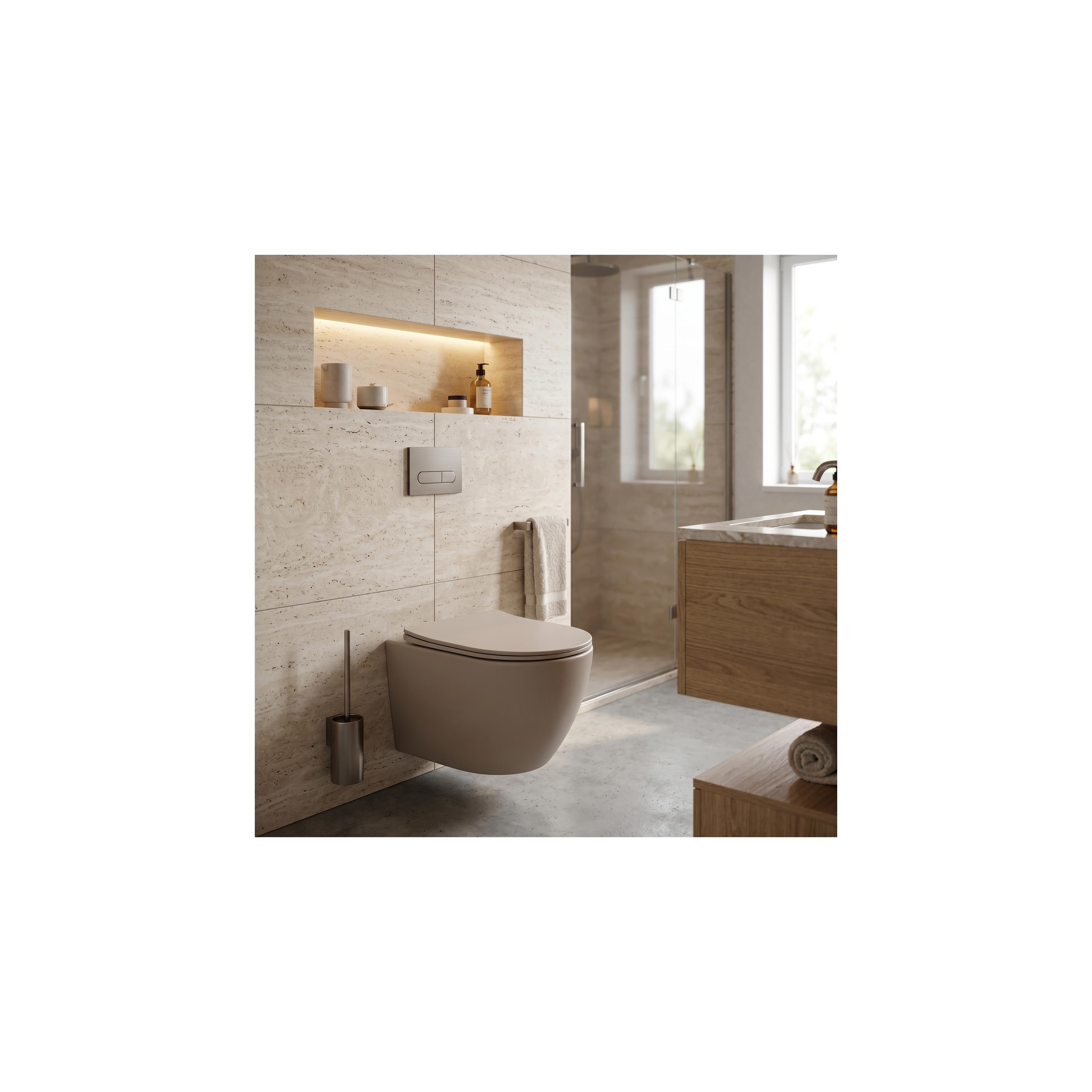 Seinälle ripustettava wc-istuin REA Focus Tornado Taupe