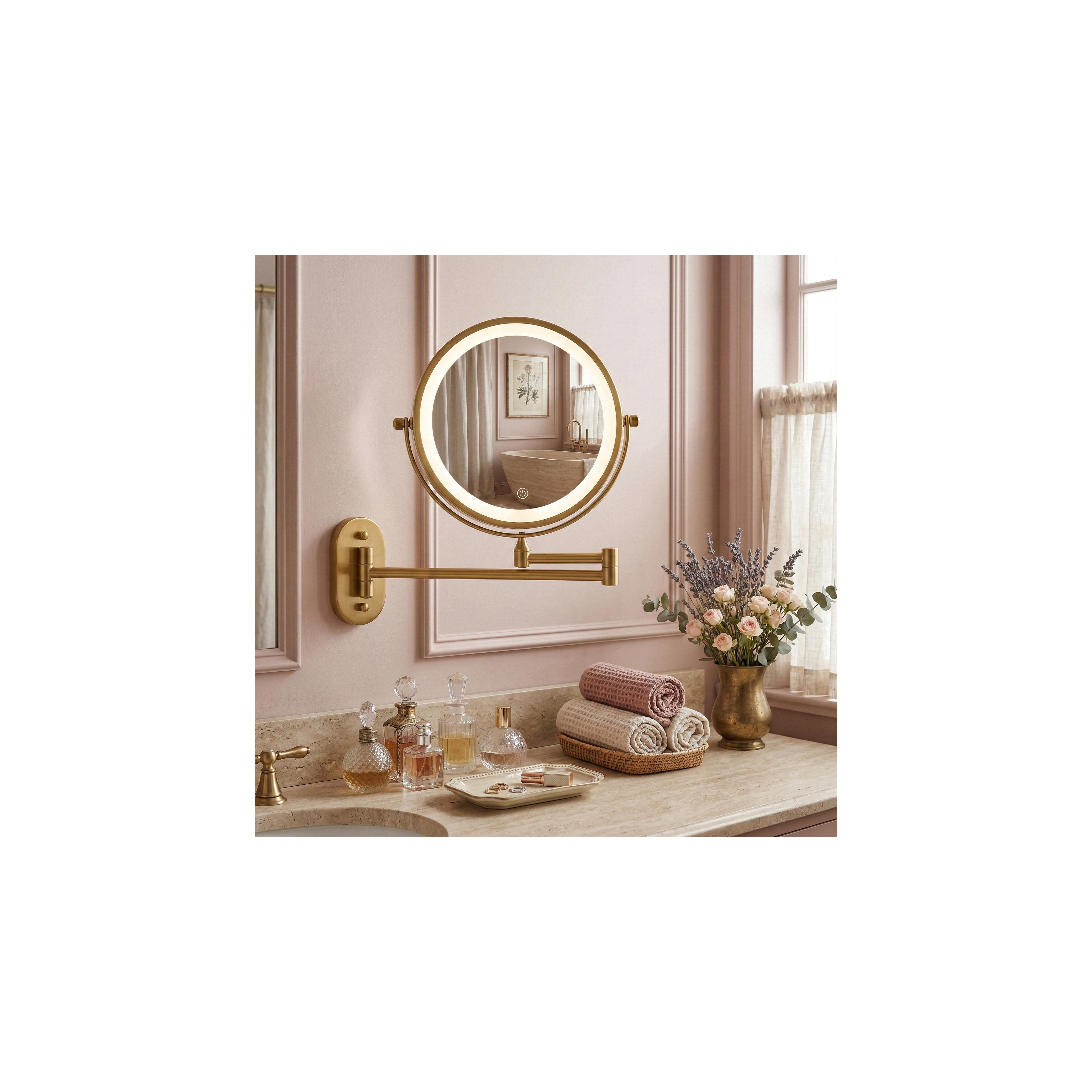 Miroir LED Glow Old Gold