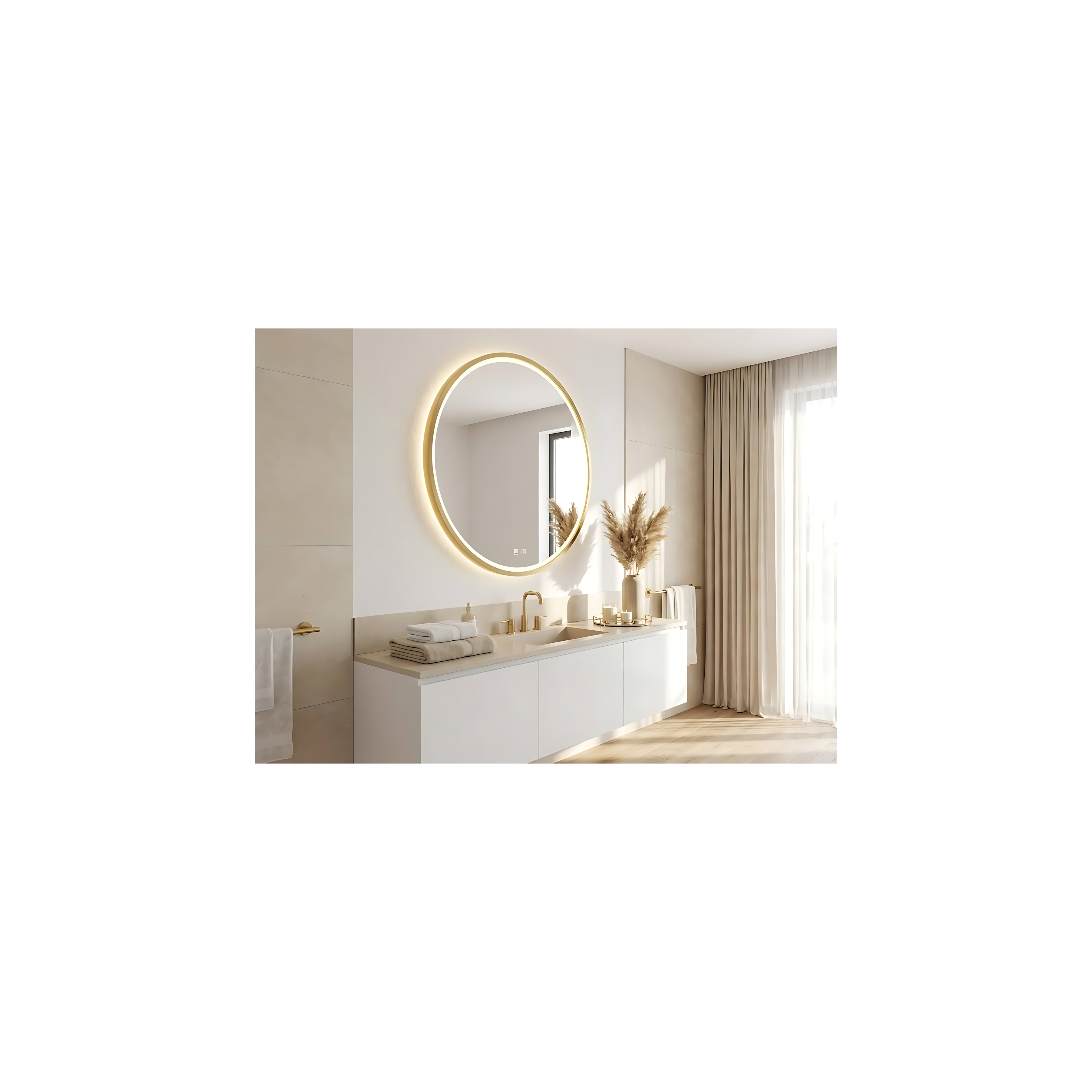 Miroir LED 100cm MMJ GOLD BRUSHED