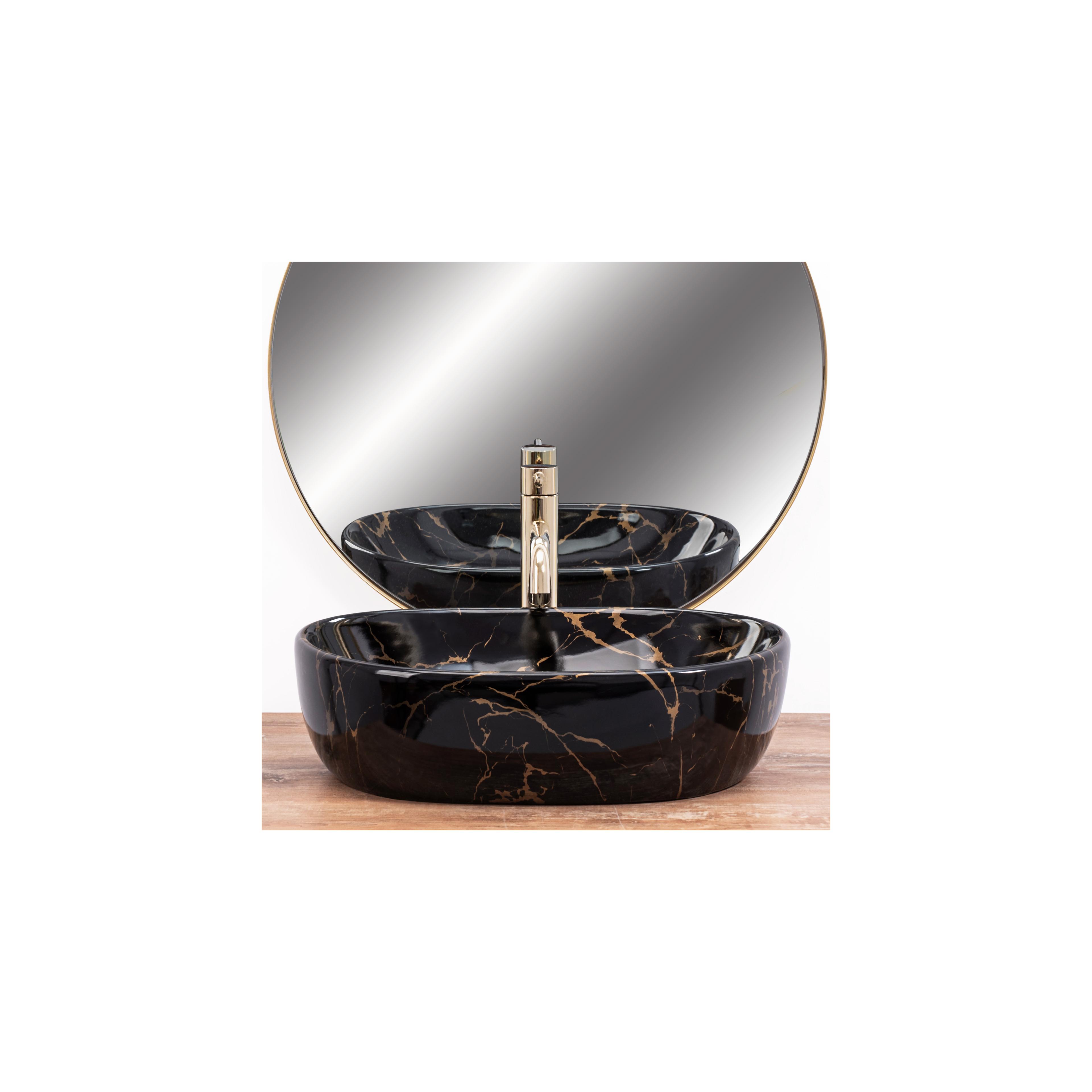 Vasque à poser Rea Amelia Black Marble shiny