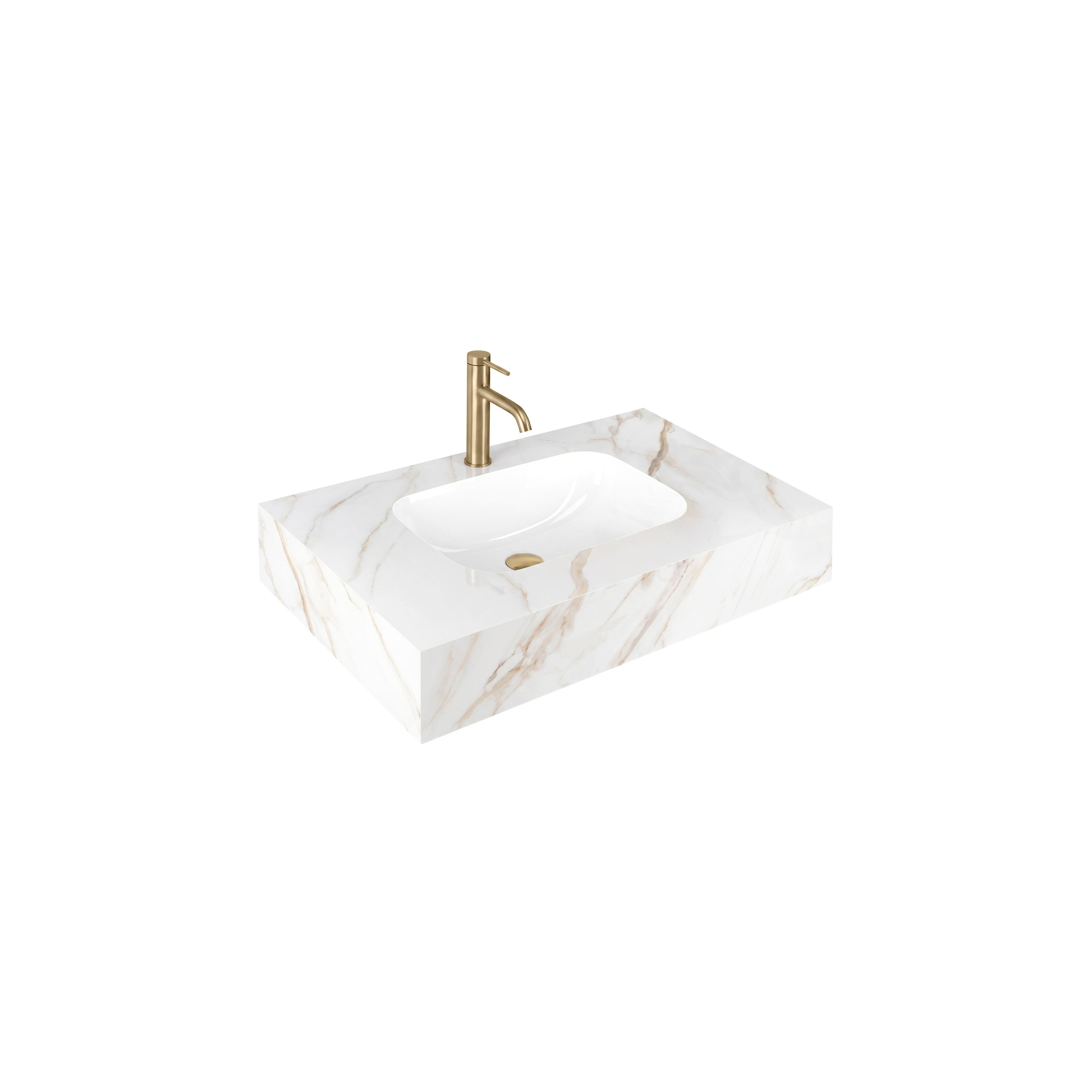Lavabo suspendu Rea Aresa Grey Gold 80