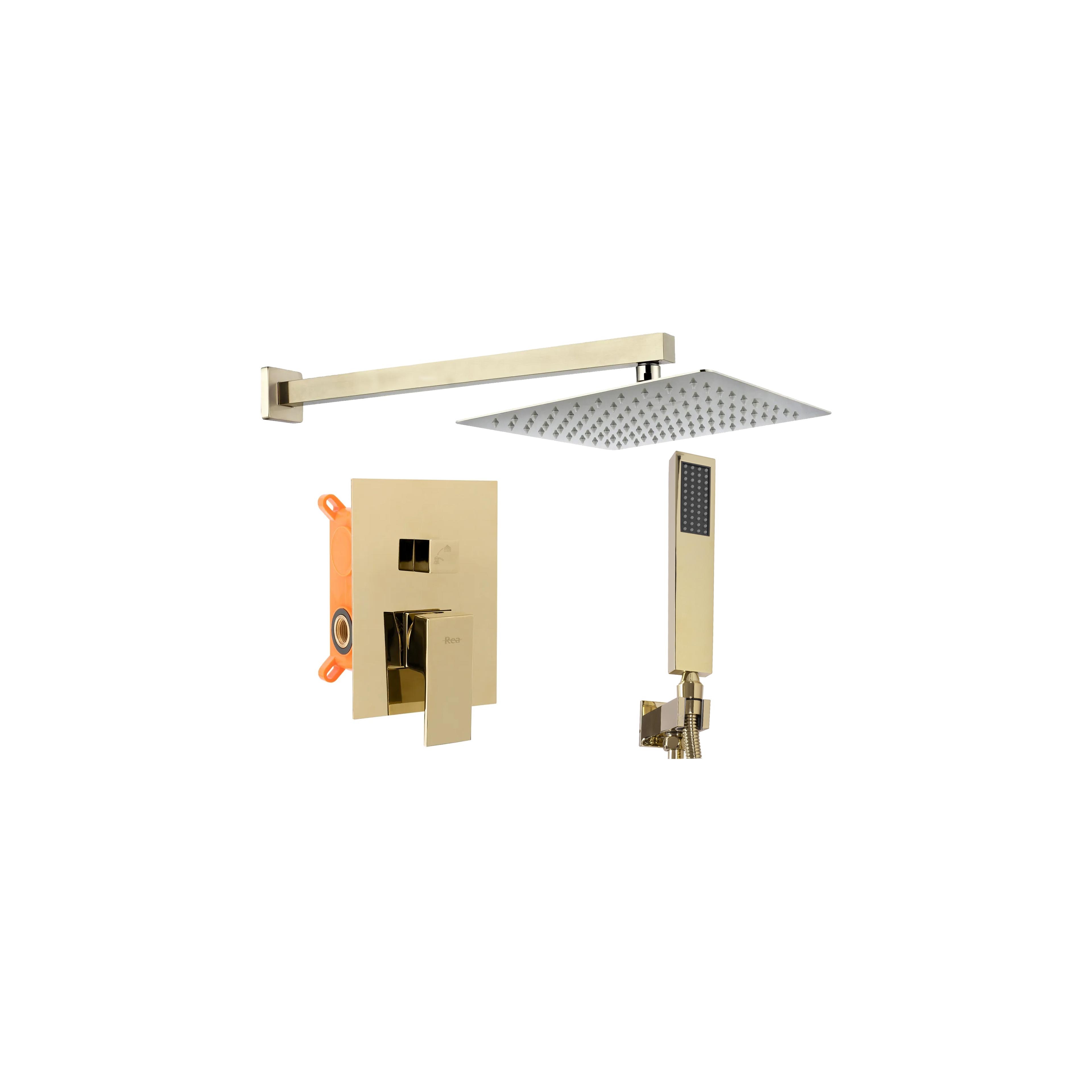 Įleidžiamas dušo komplektas FENIX GOLD + BOX
