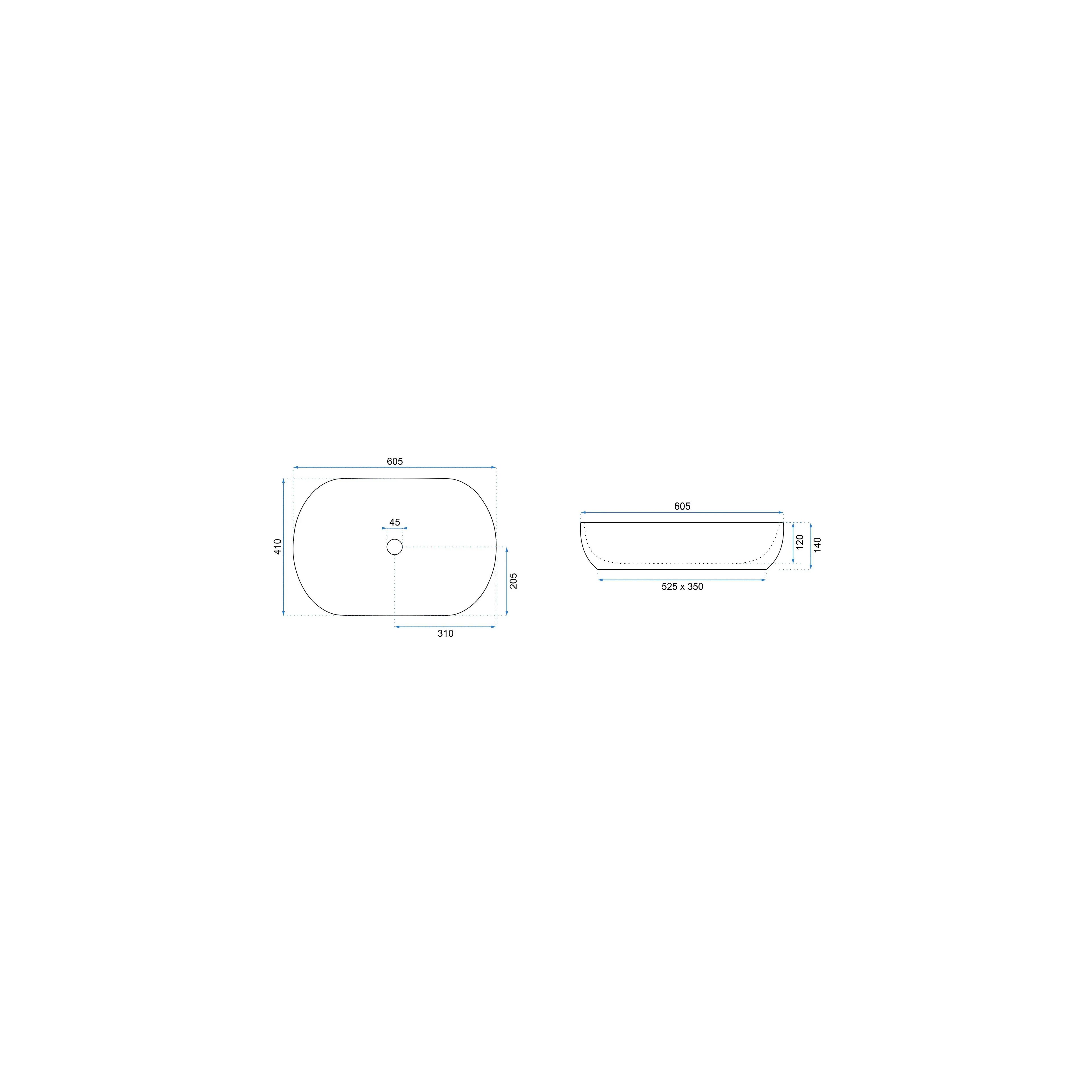 Umywalka nablatowa Rea Cleo 61 Copper Brush / Black