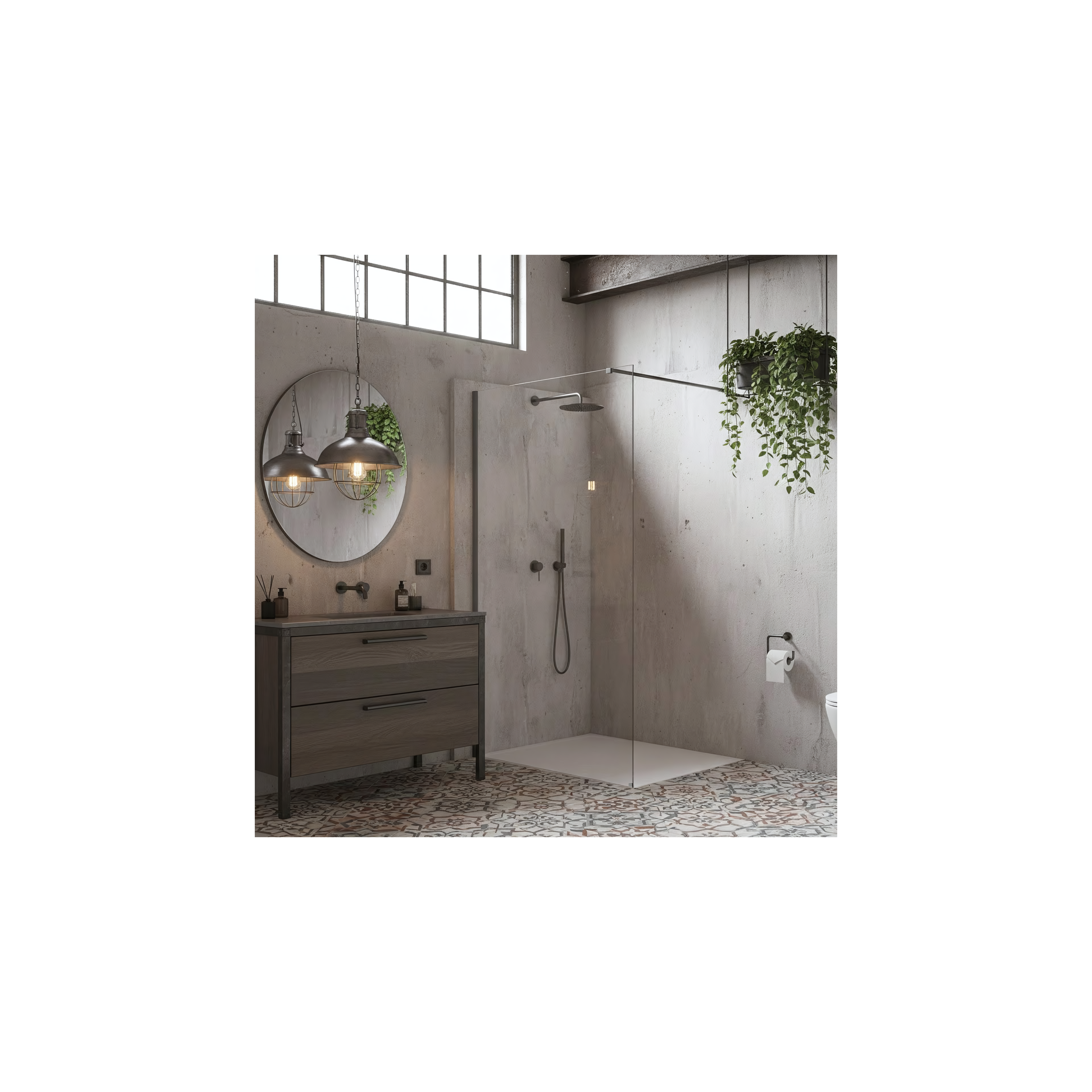 Paroi de douche Rea Flexi Transparent / Titan 80