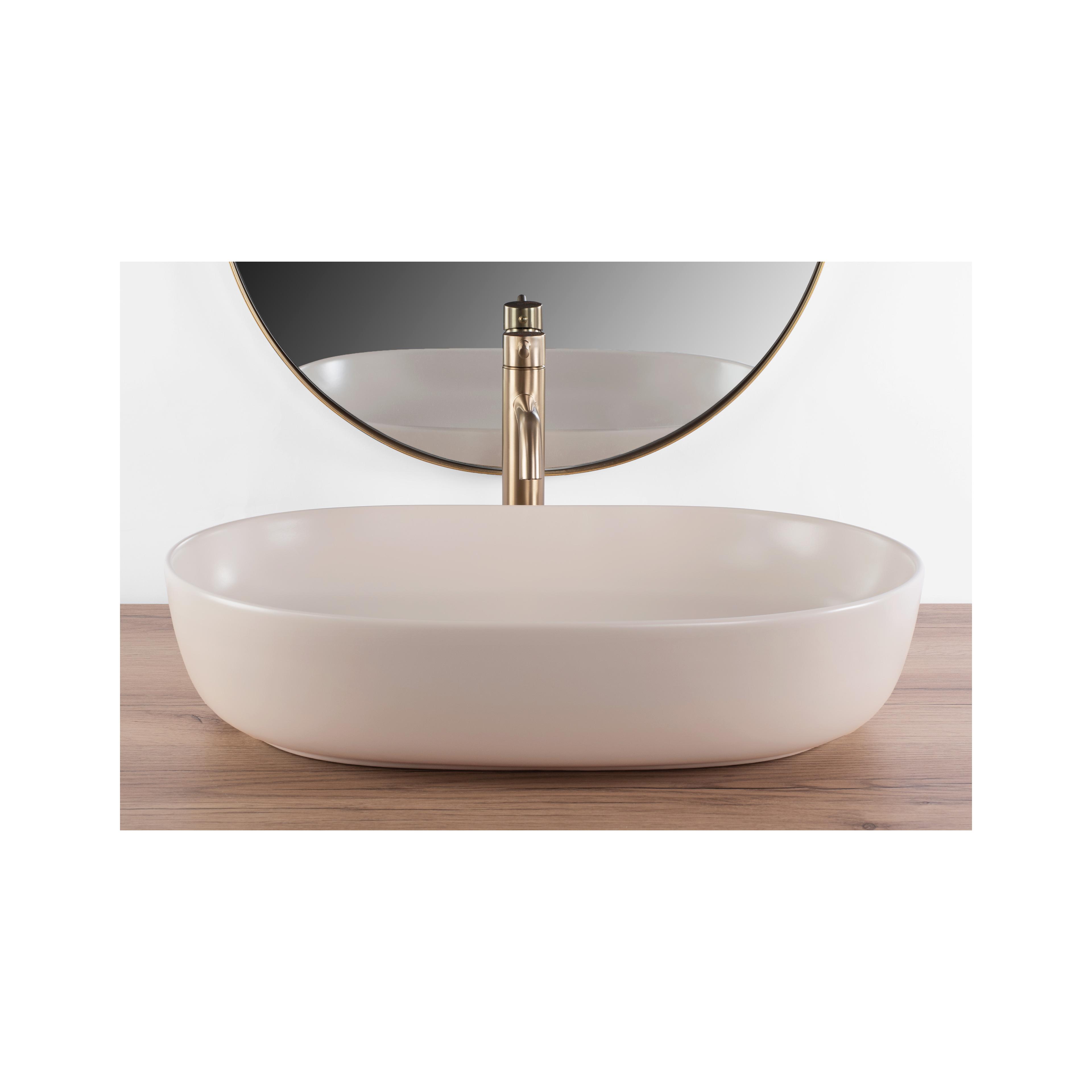 Umywalka nablatowa Rea CLEO 61 BEIGE MATT