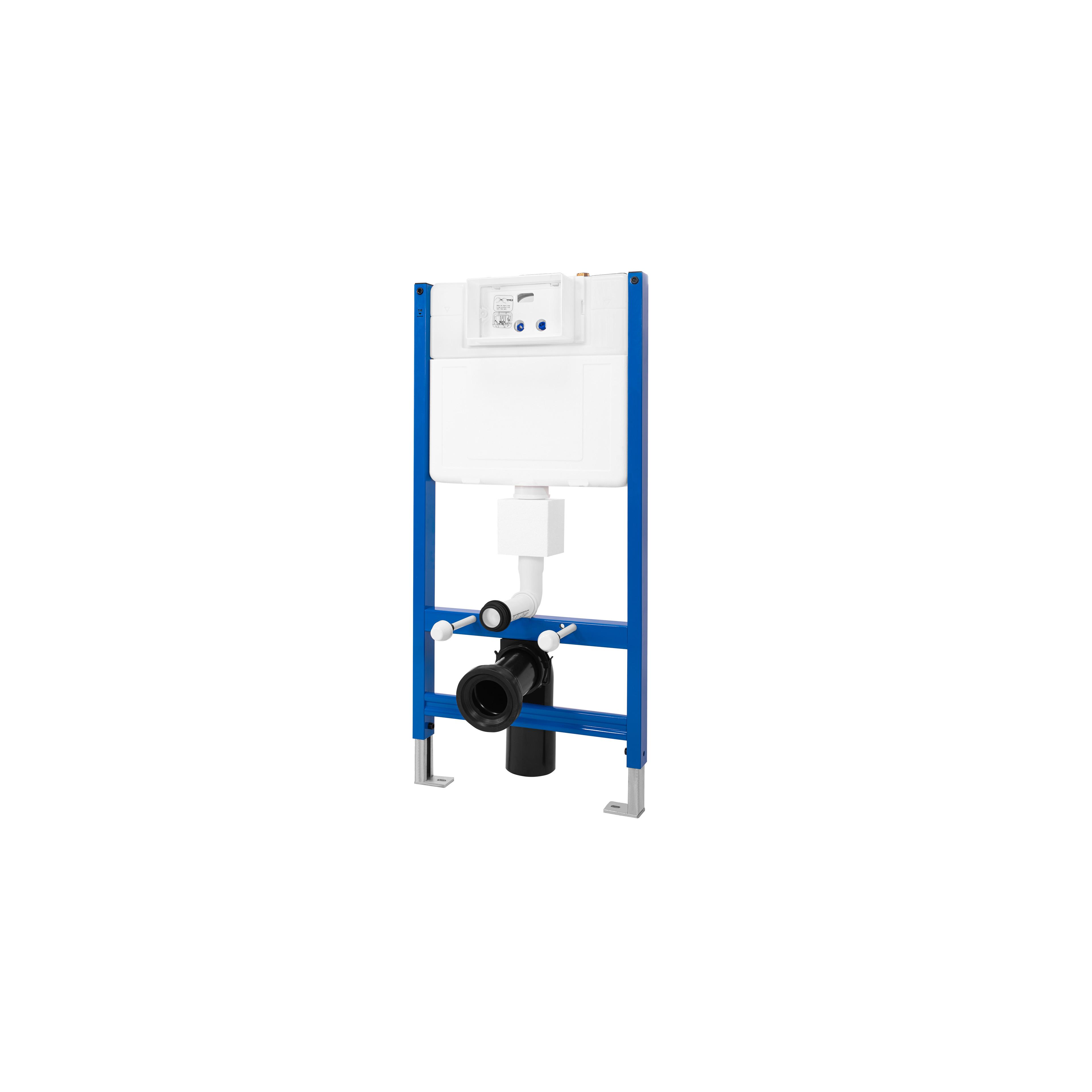 Frame set wall hung toilet bowl with button F Black