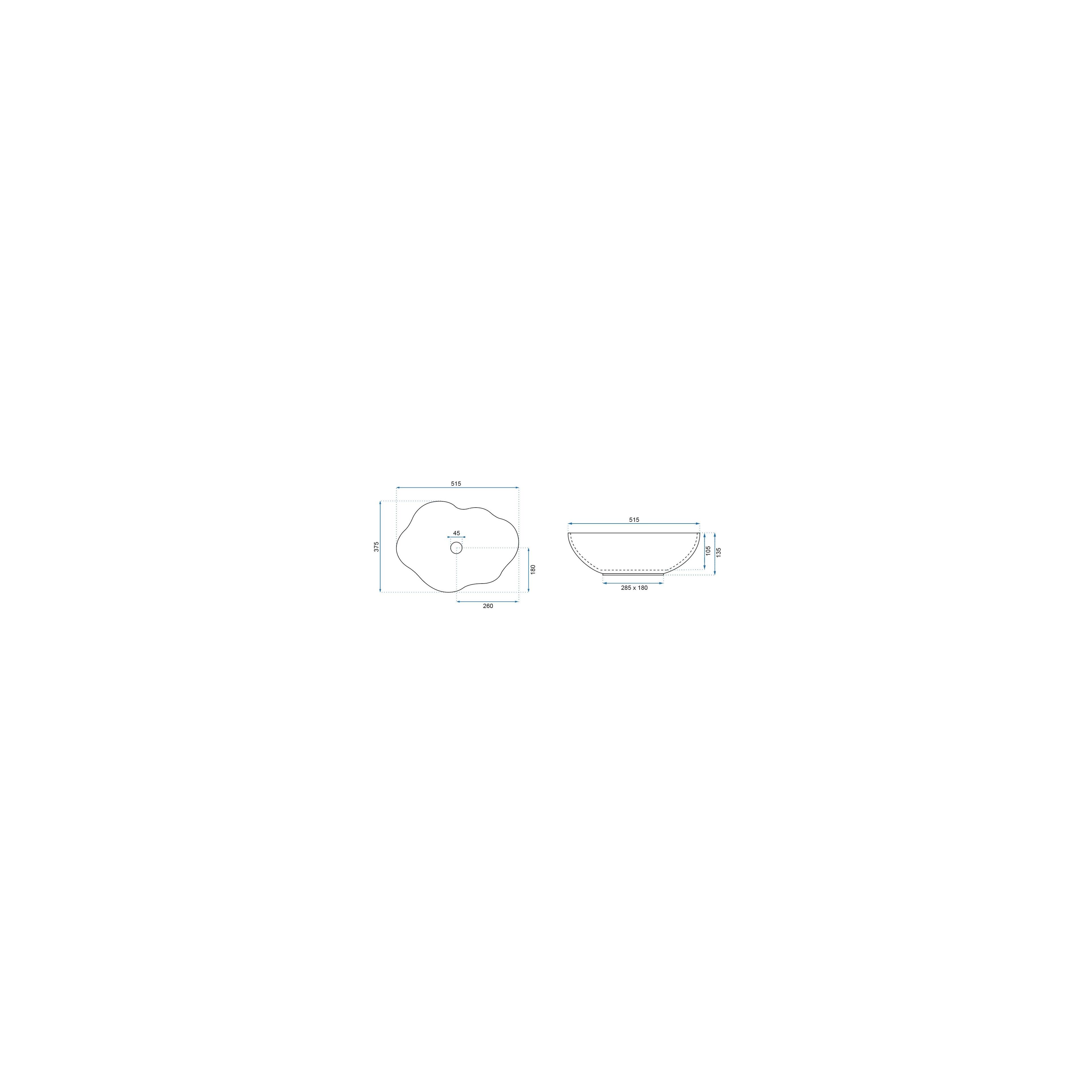 Lavoar pentru blat Rea Pearl White