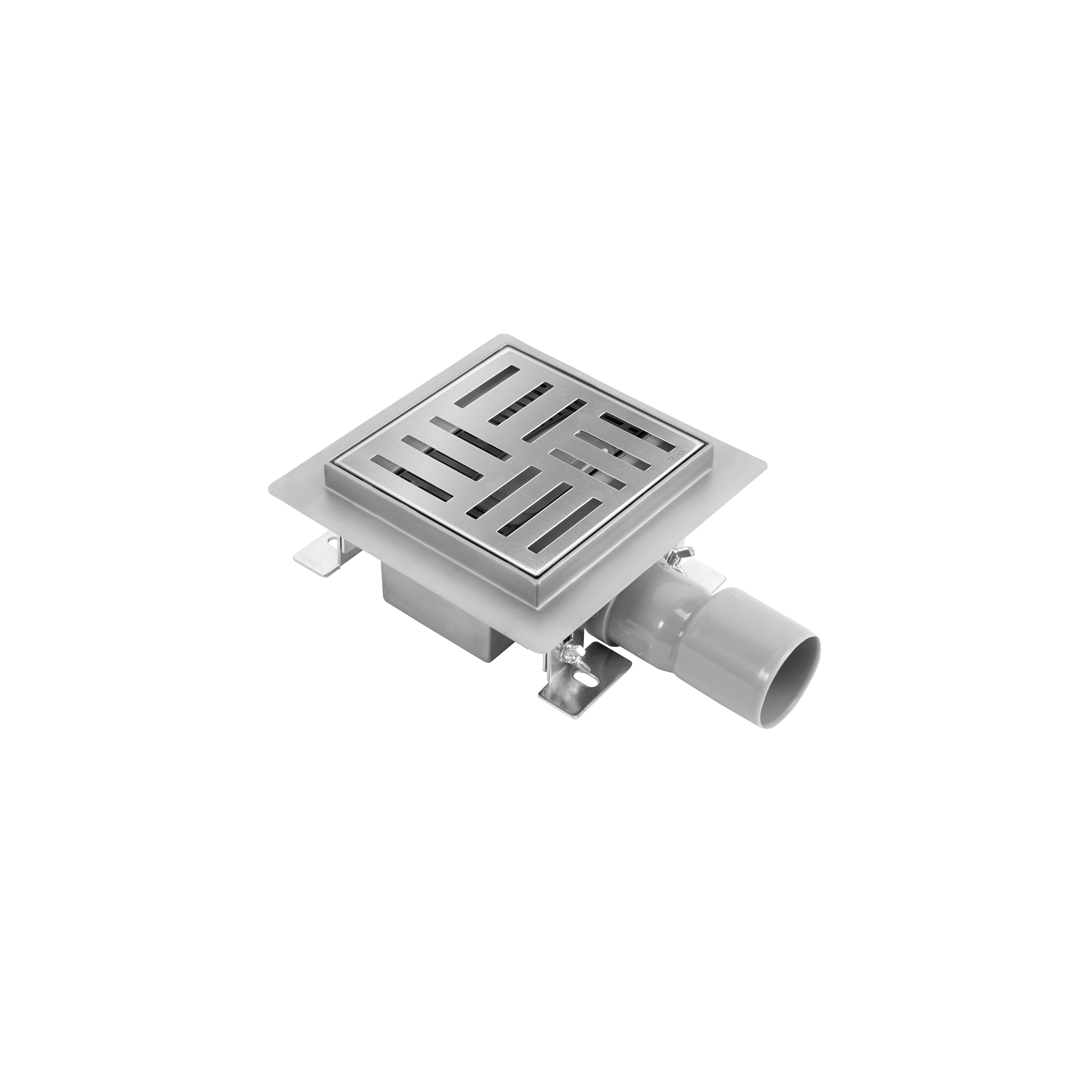 Drain linéaire REA CROSS 150x150 Nickel Brush