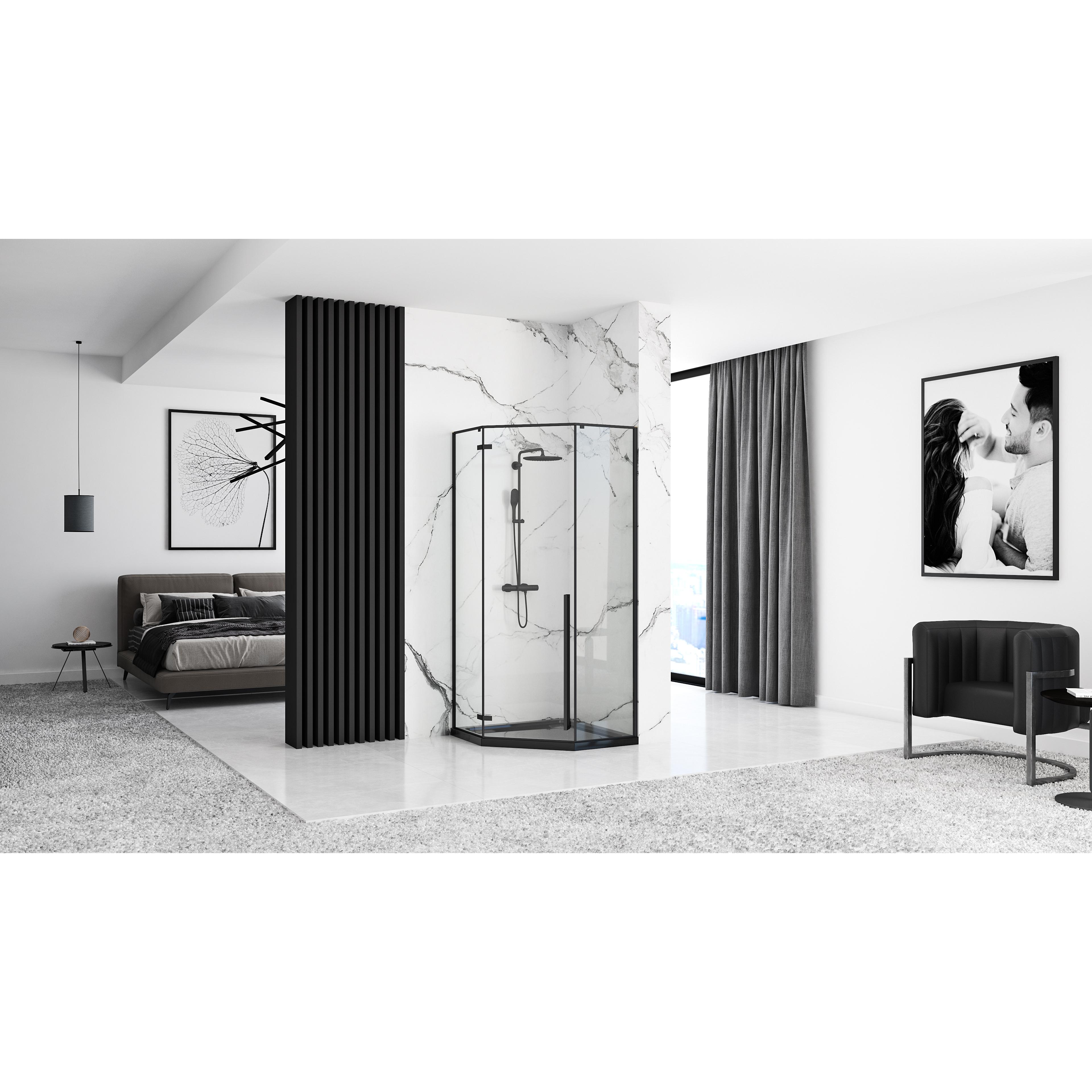 Brodzik prysznicowy Diamond Czarny 90x90