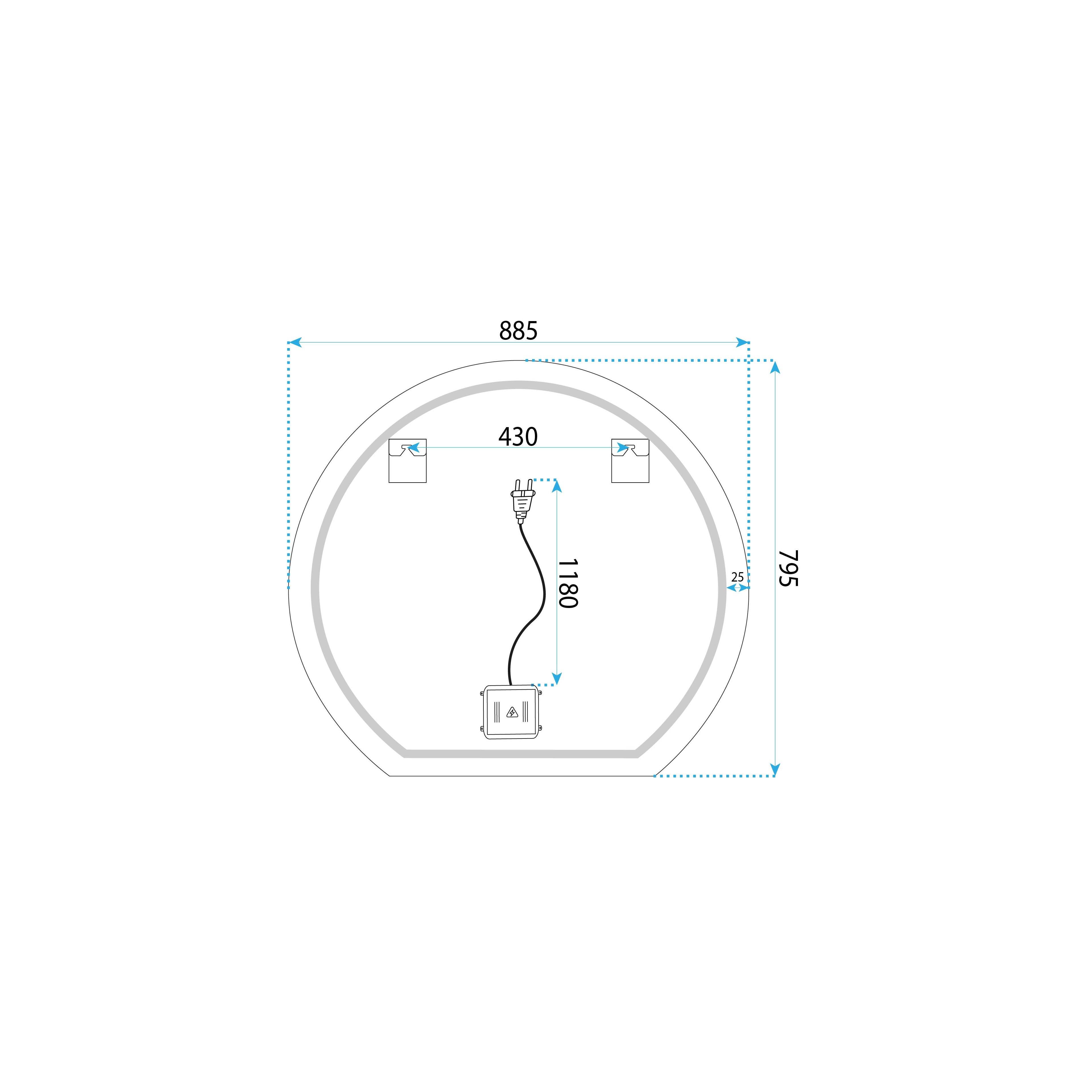 Miroir LED 90cm Fabio