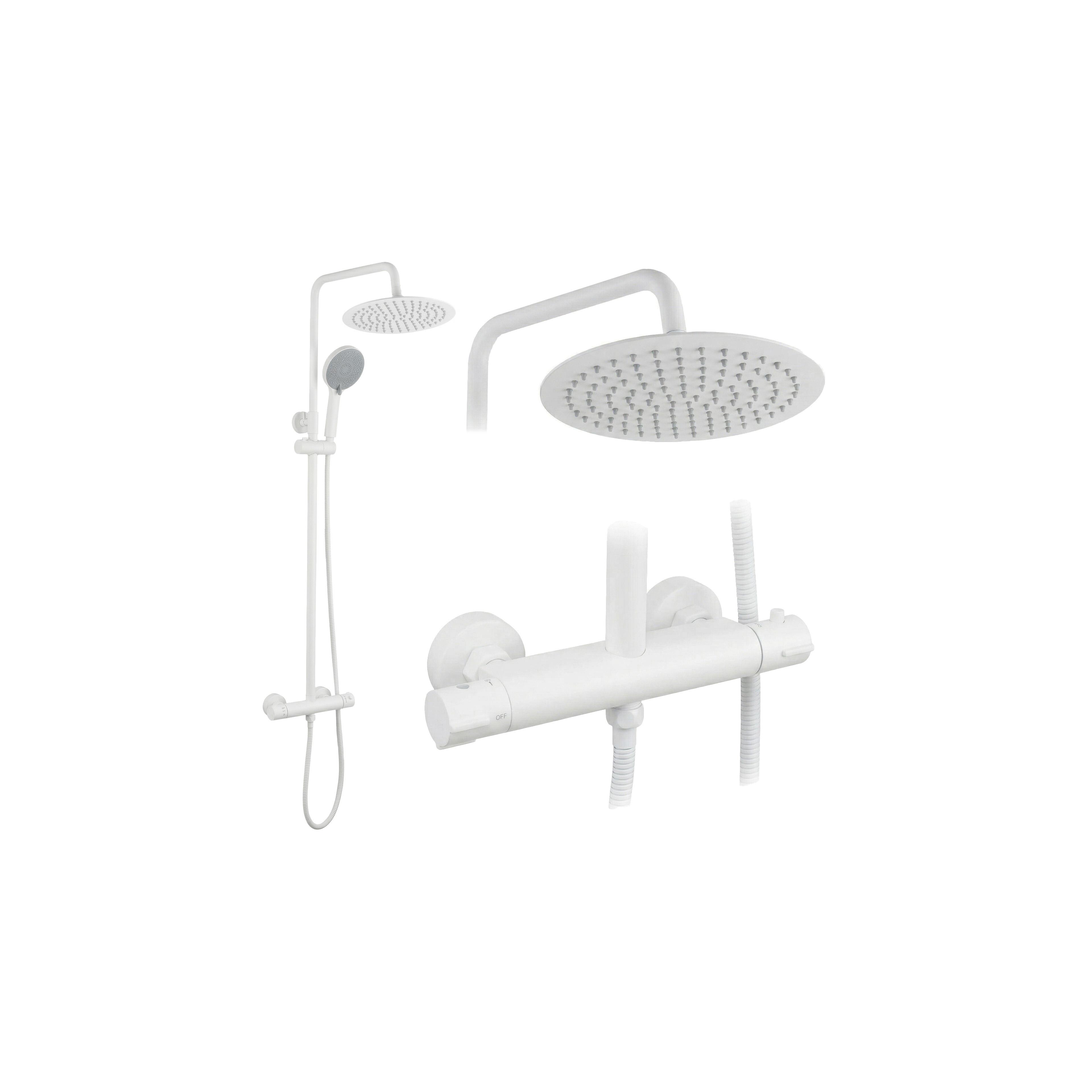 Shower set without spout with thermostat Rea Lungo White