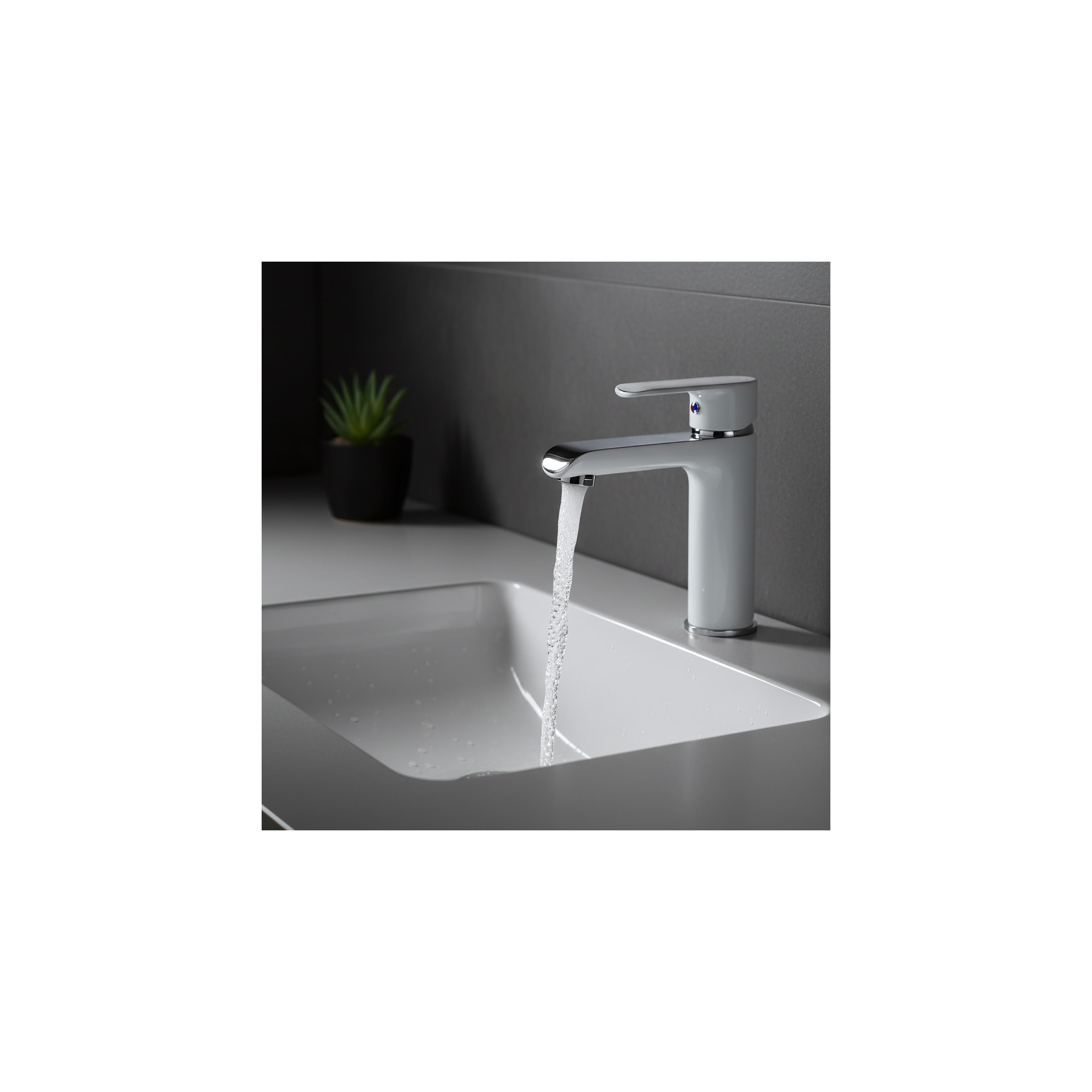 Baterie pentru baie REA Bloom White Chrom Low