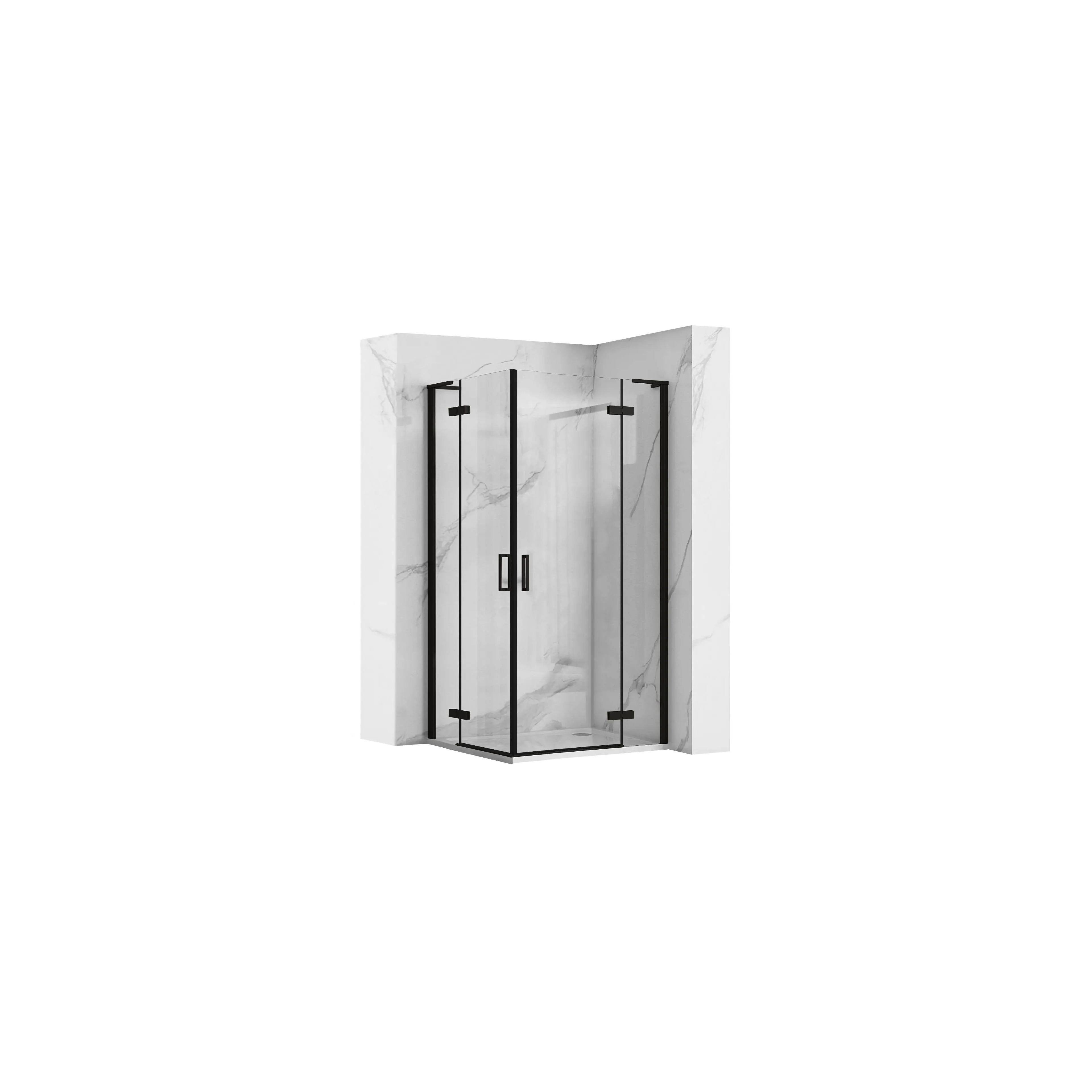 Cabina de ducha REA Hugo Double Black 80x80