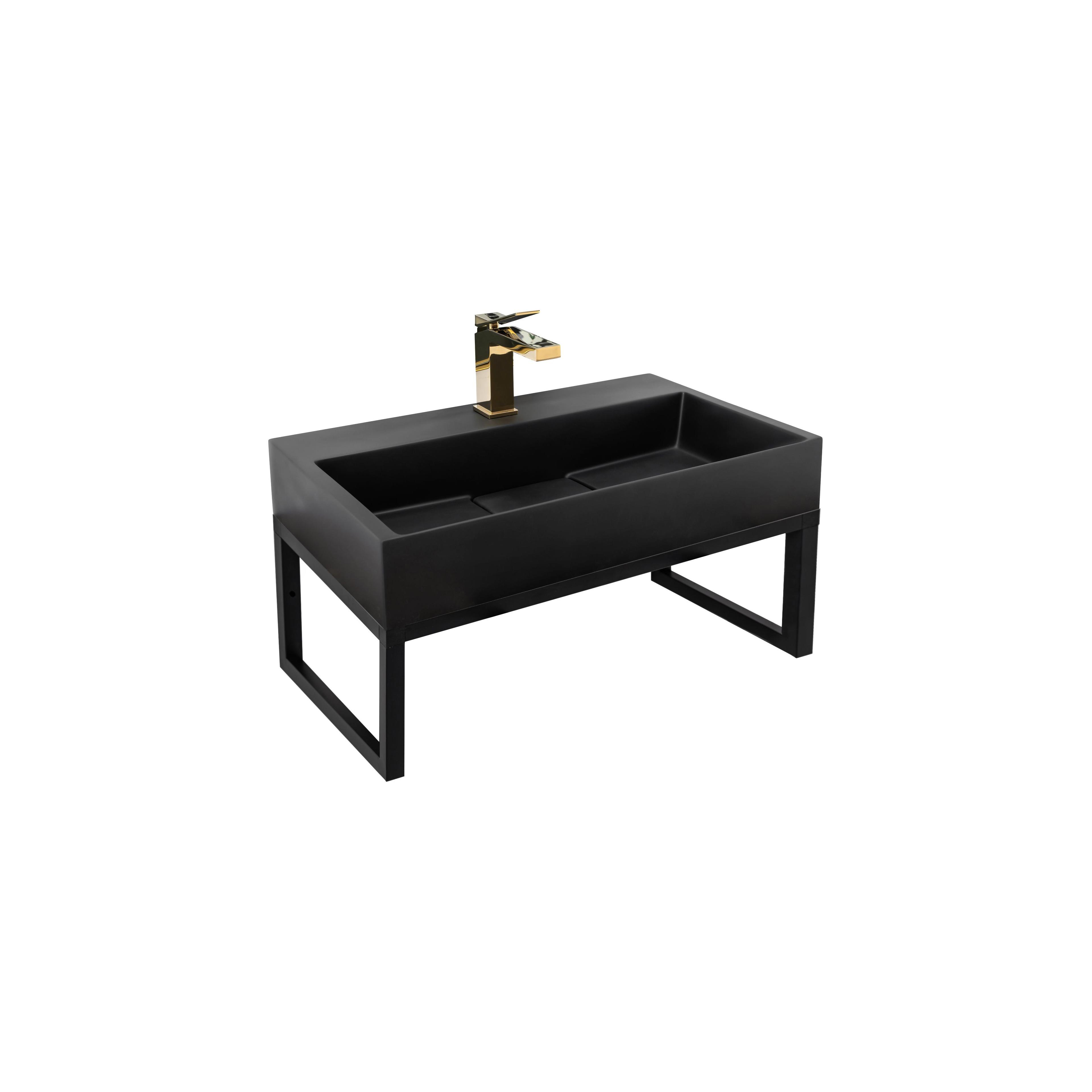 UMYWALKA KONGLOMERATOWA NABLATOWA GOYA BLACK MAT 70CM + STELAŻ