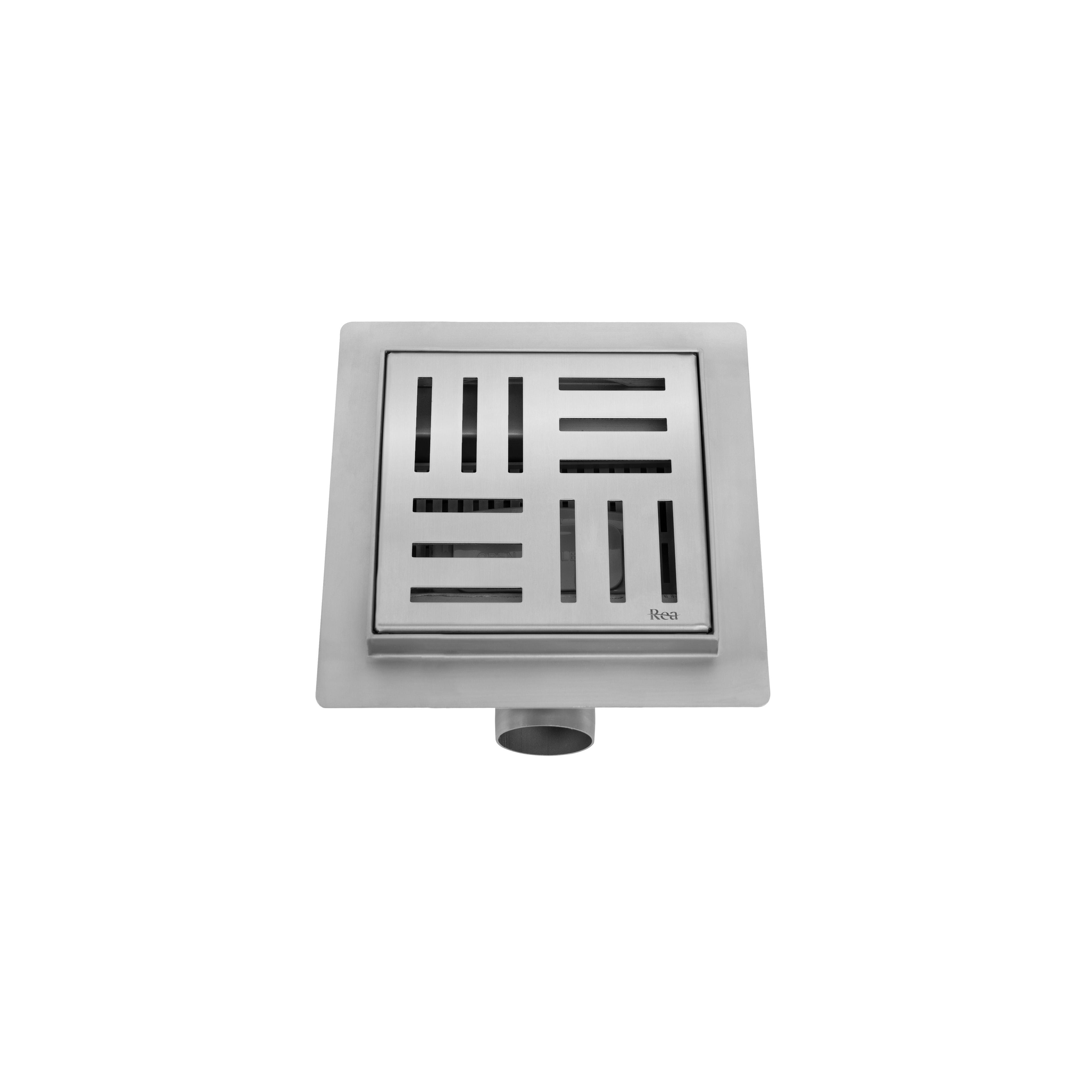 Drain linéaire REA CROSS 150x150 Nickel Brush