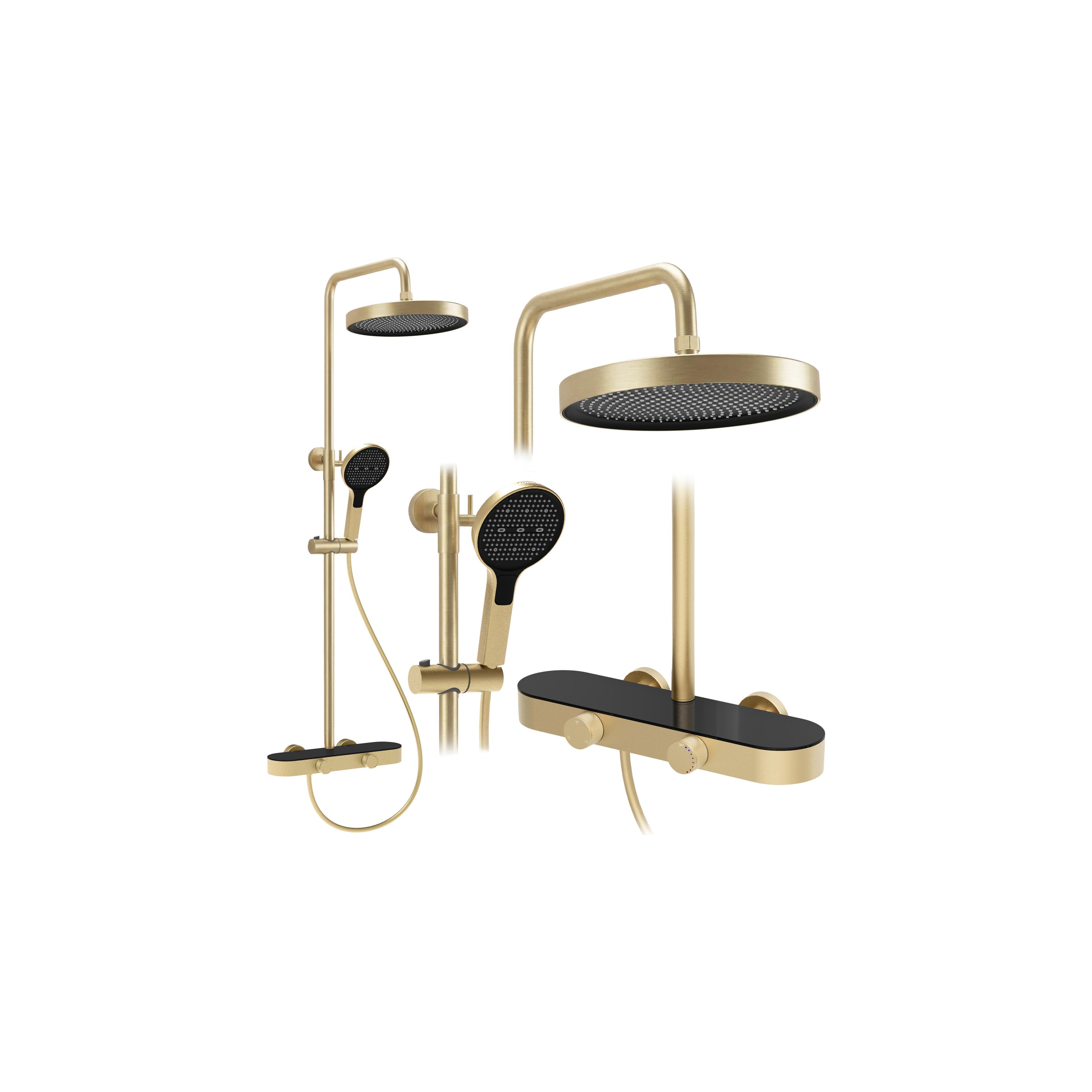 Ρυθμιζόμενη Στήλη Ντουζ Rea Creo Brush Gold 87 - 128 εκ.