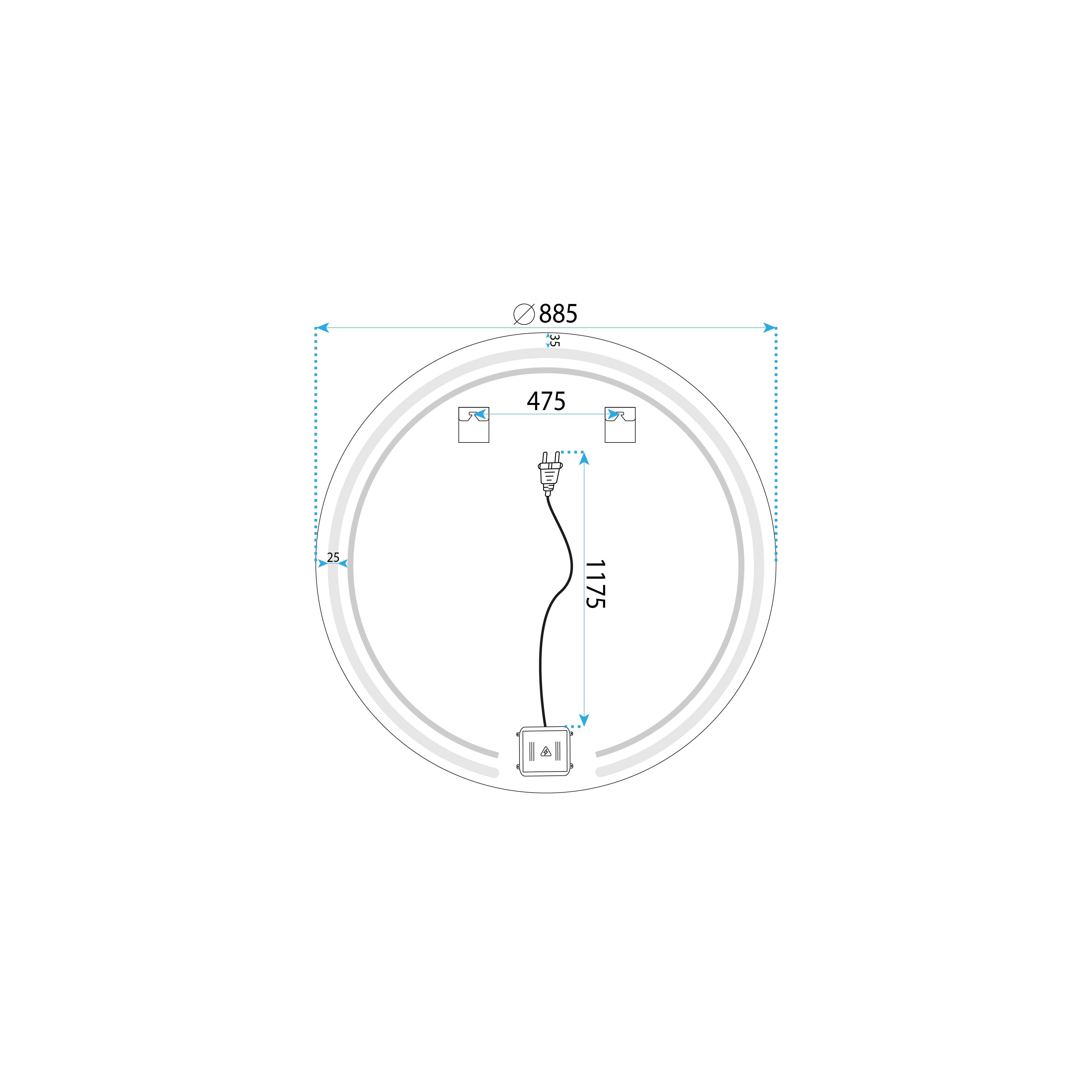 Espejo LED 90cm Modern