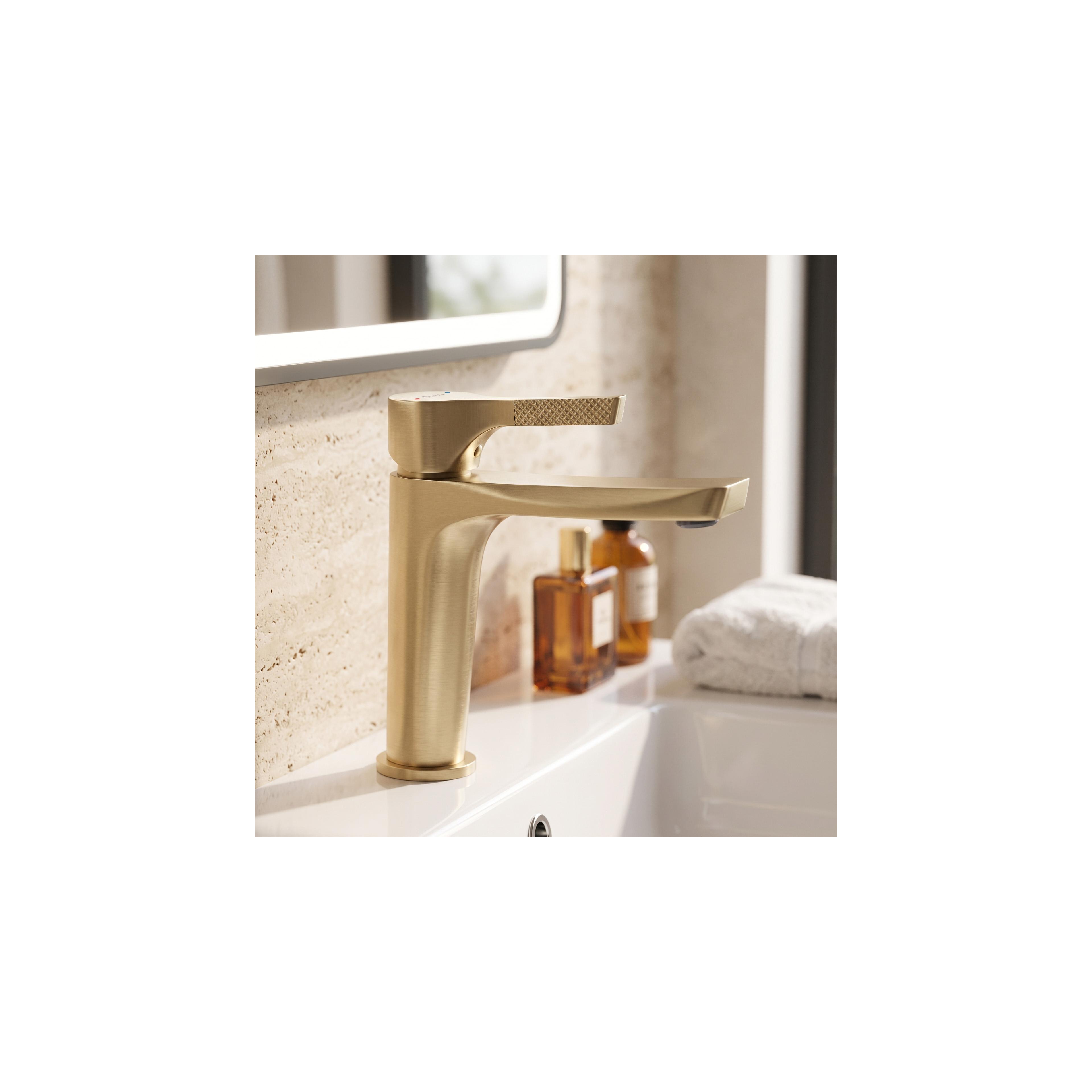 Robinet de lavabo PREMIUM Rea Maxim Brush Gold Low