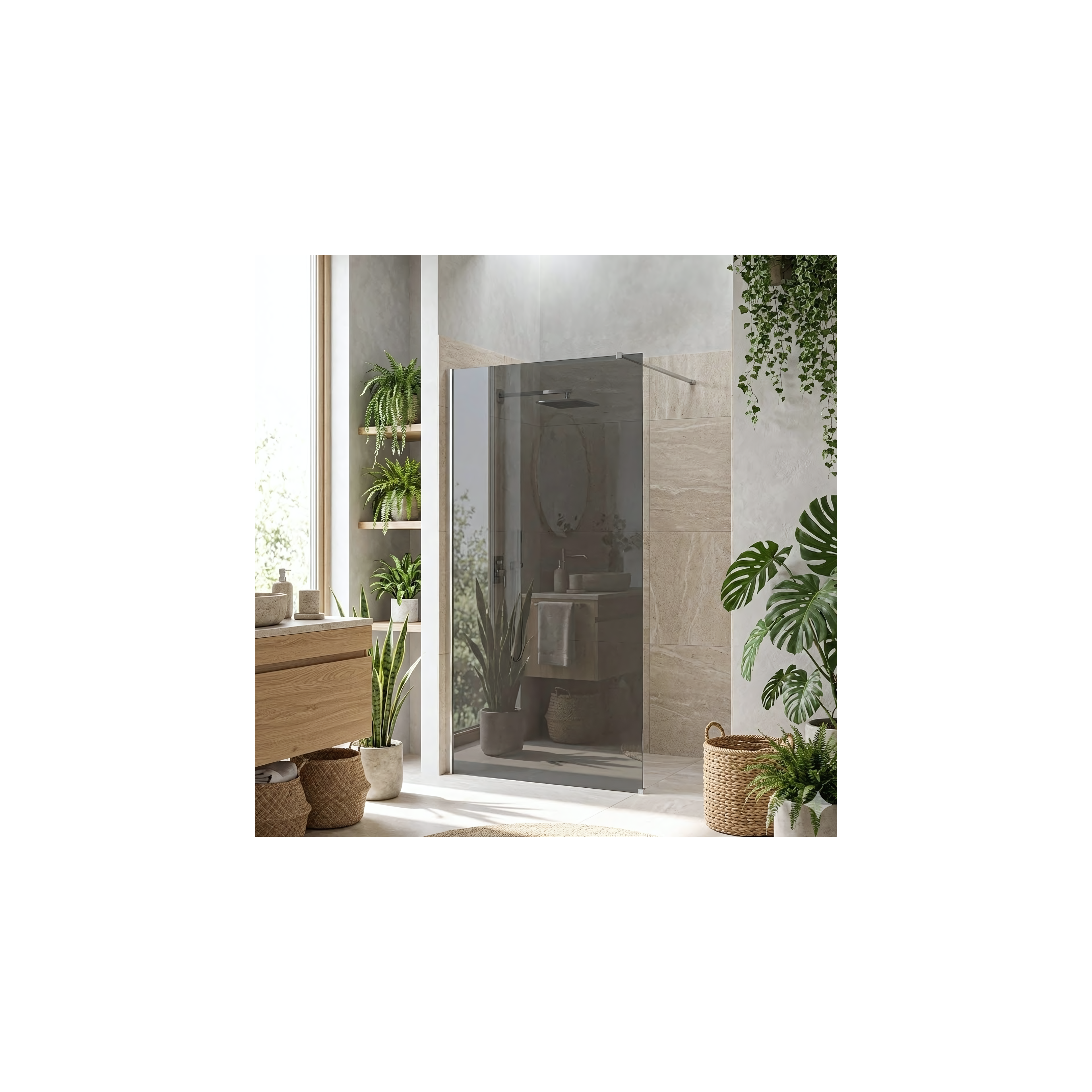 Paroi de douche Rea Flexi Grey / Chrome 80