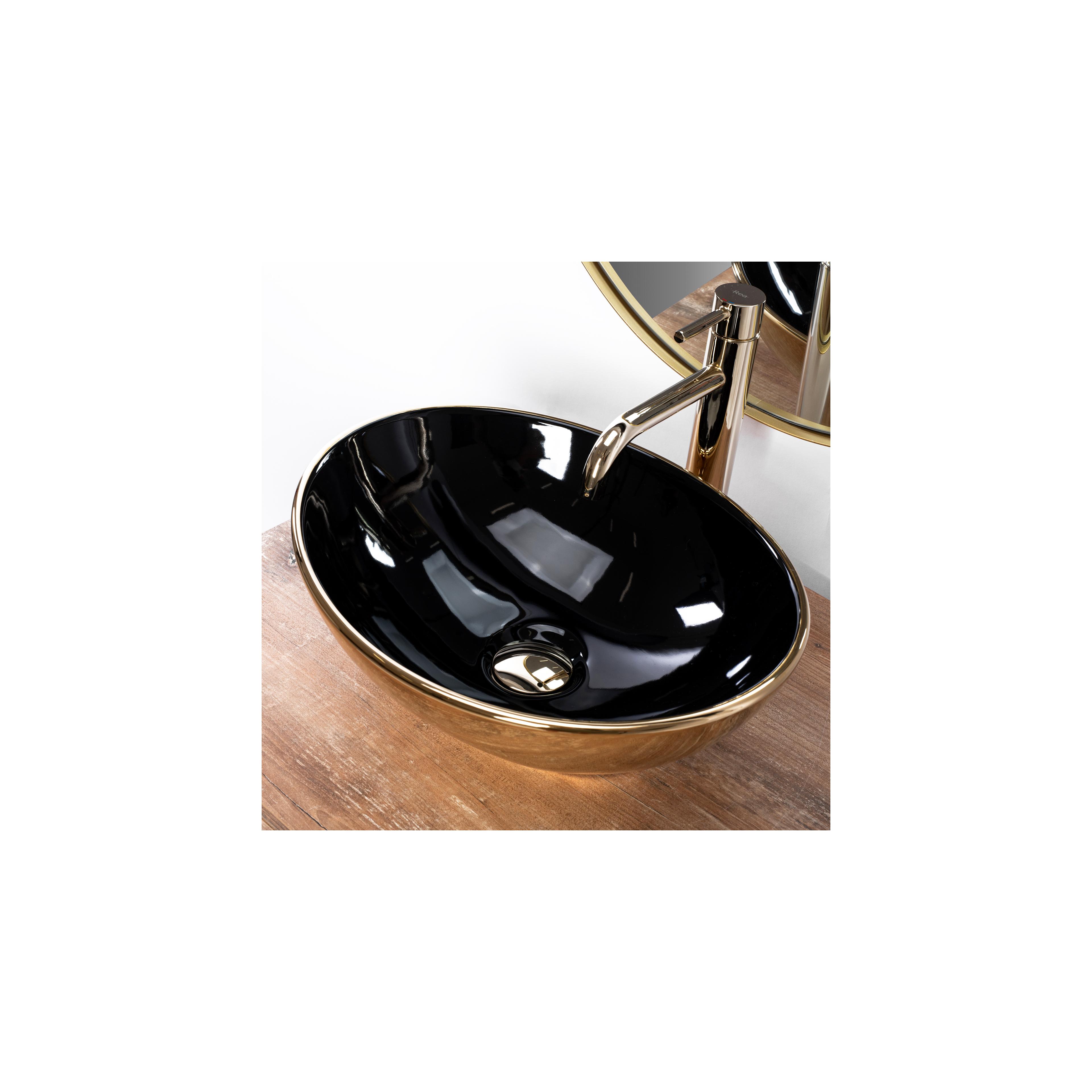 Umywalka nablatowa Rea Sofia in Black Gold