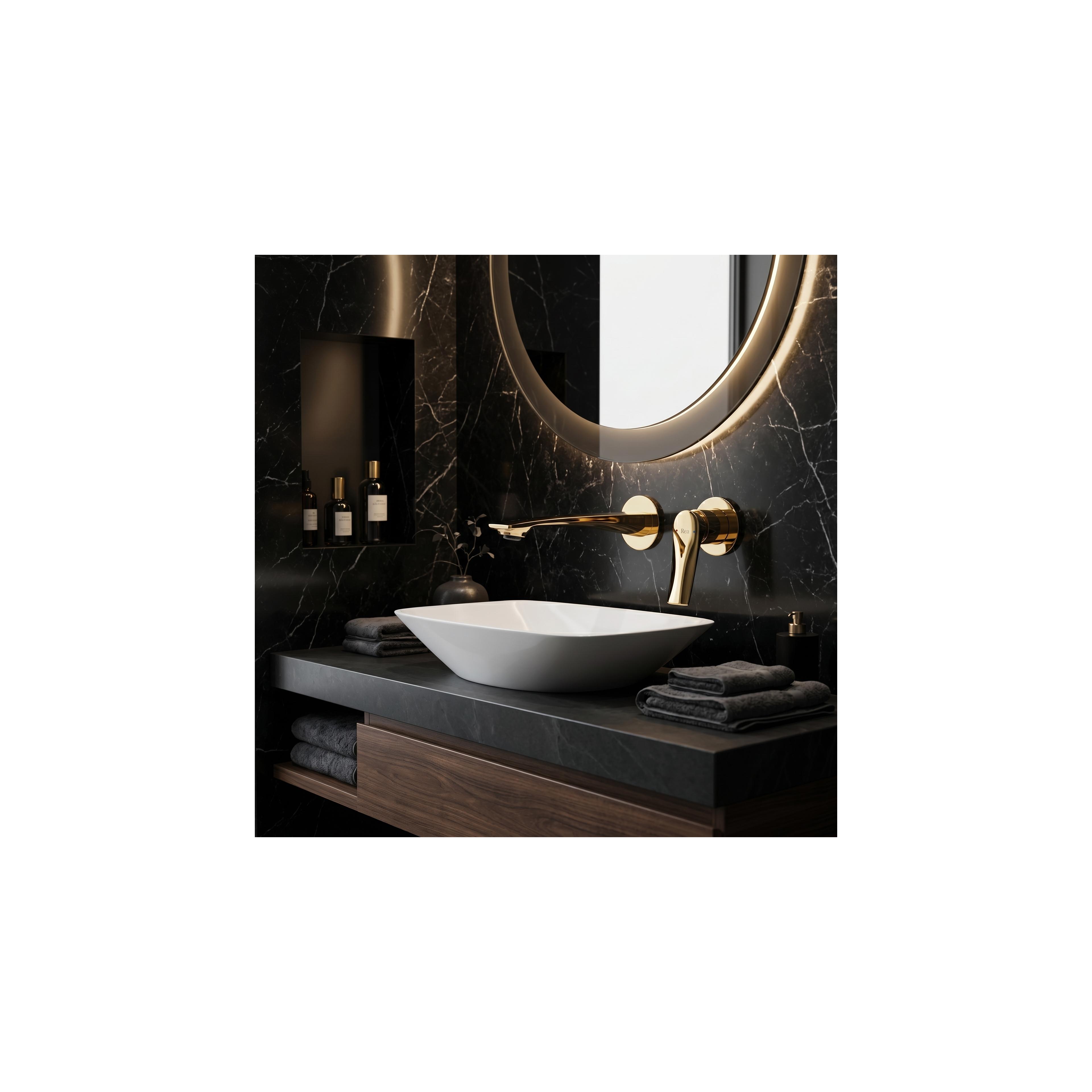 Mitigeur de lavabo encastrable REA VISION Gold + BOX