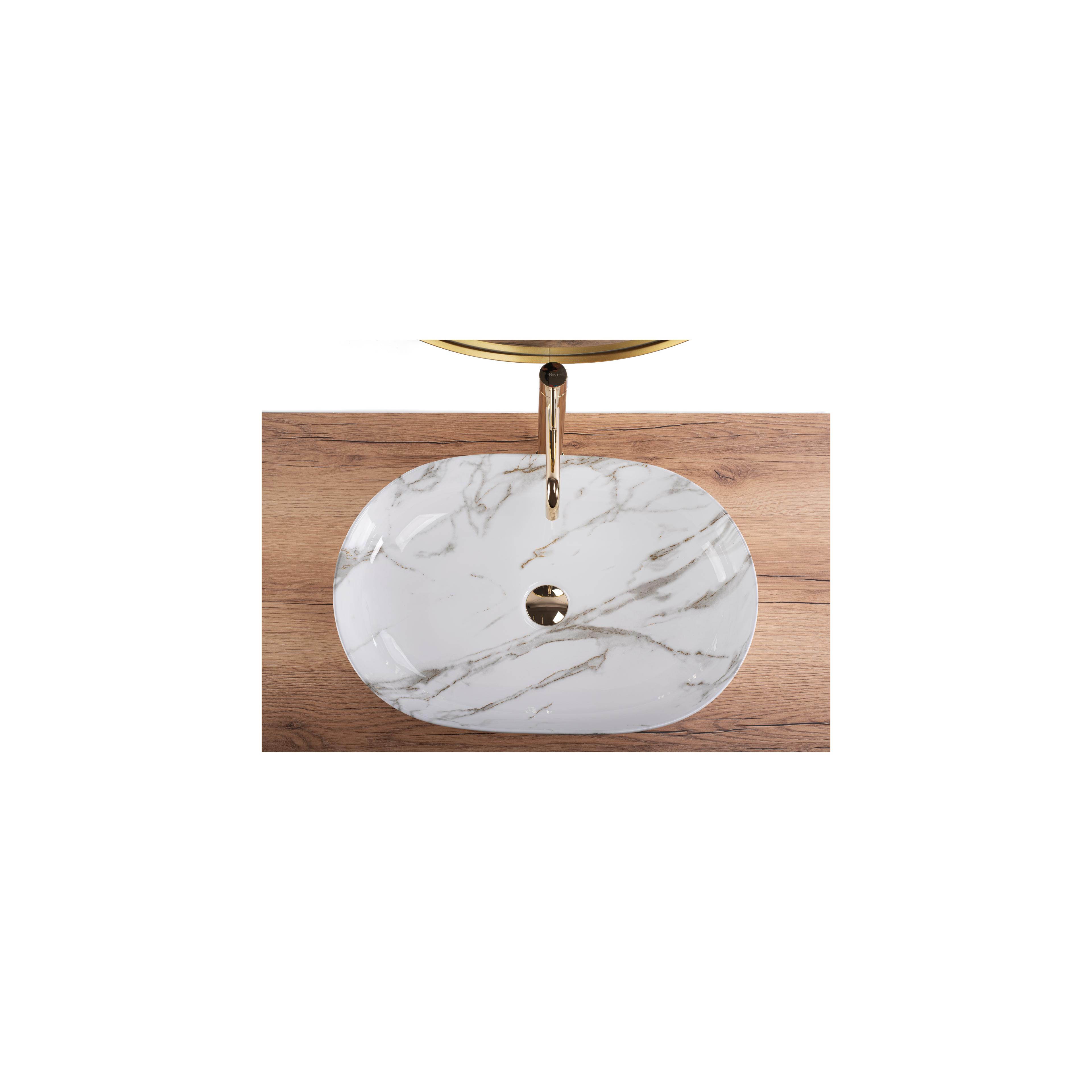 Lavoarul REA CLEO 61 Shiny Aiax din ceramică