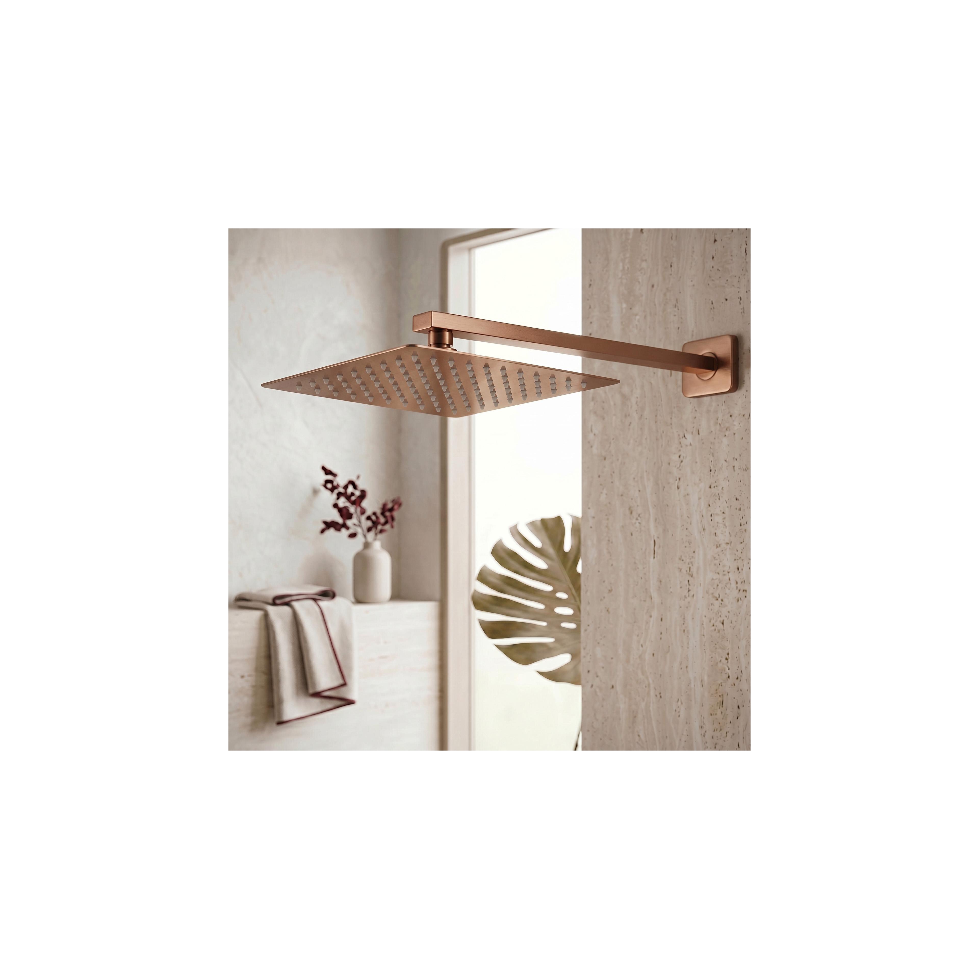 Fyrkantig duscharm REA JS-9022BRG 40cm Brush Copper