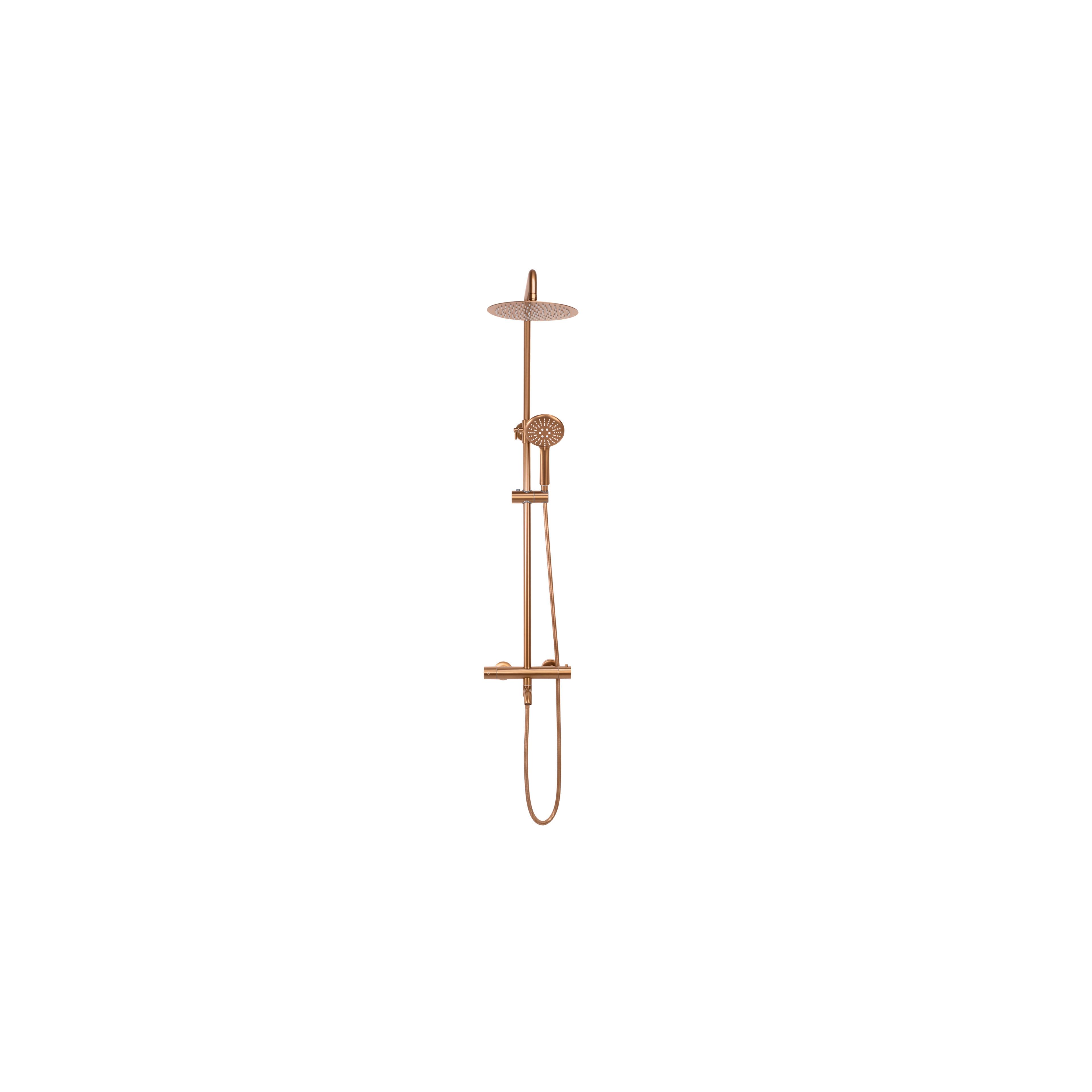 Shower set with thermostat REA Lungo Copper Brush