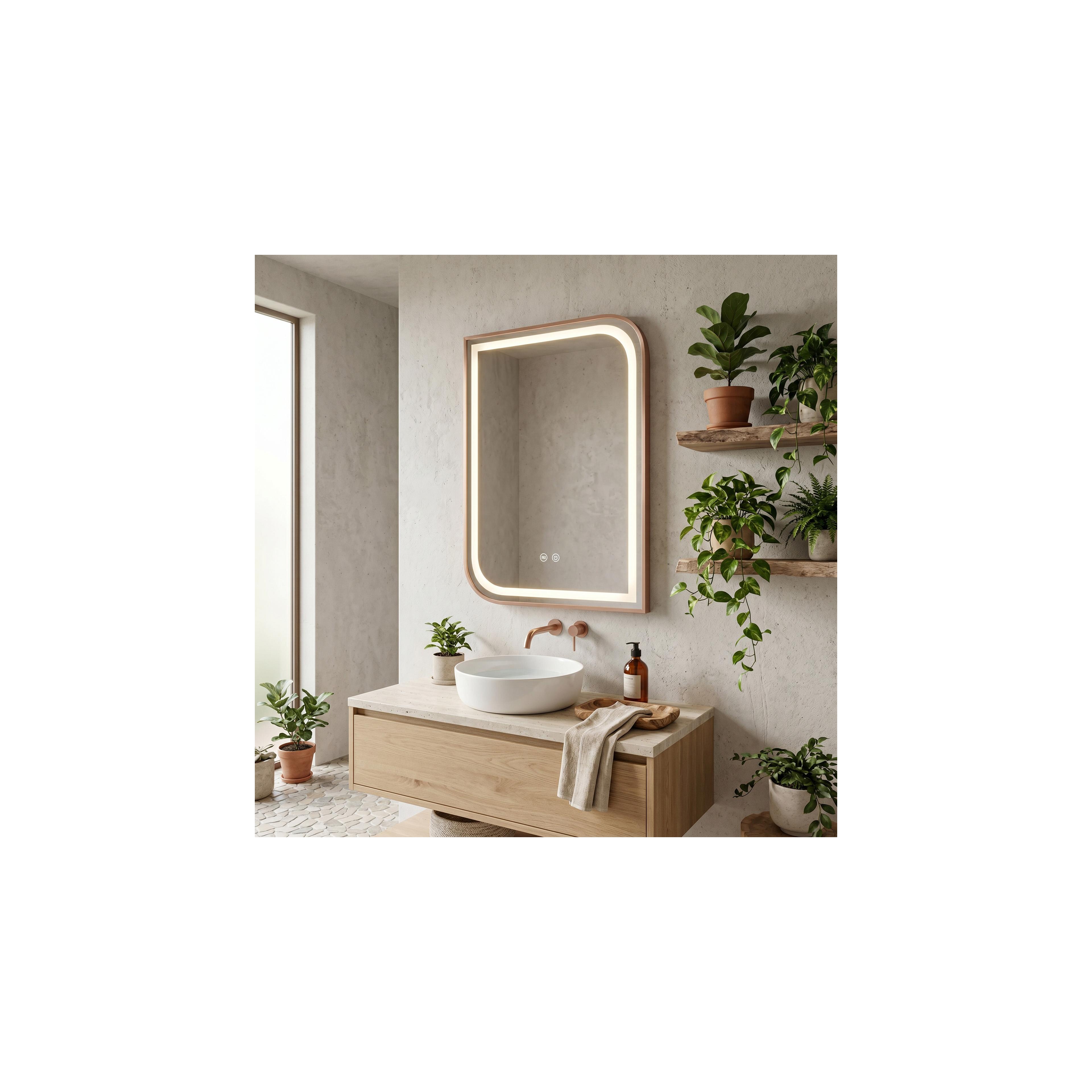 LED-VÄGGSPEGEL ZONE 70x50 BRUSH  ROSE GOLD
