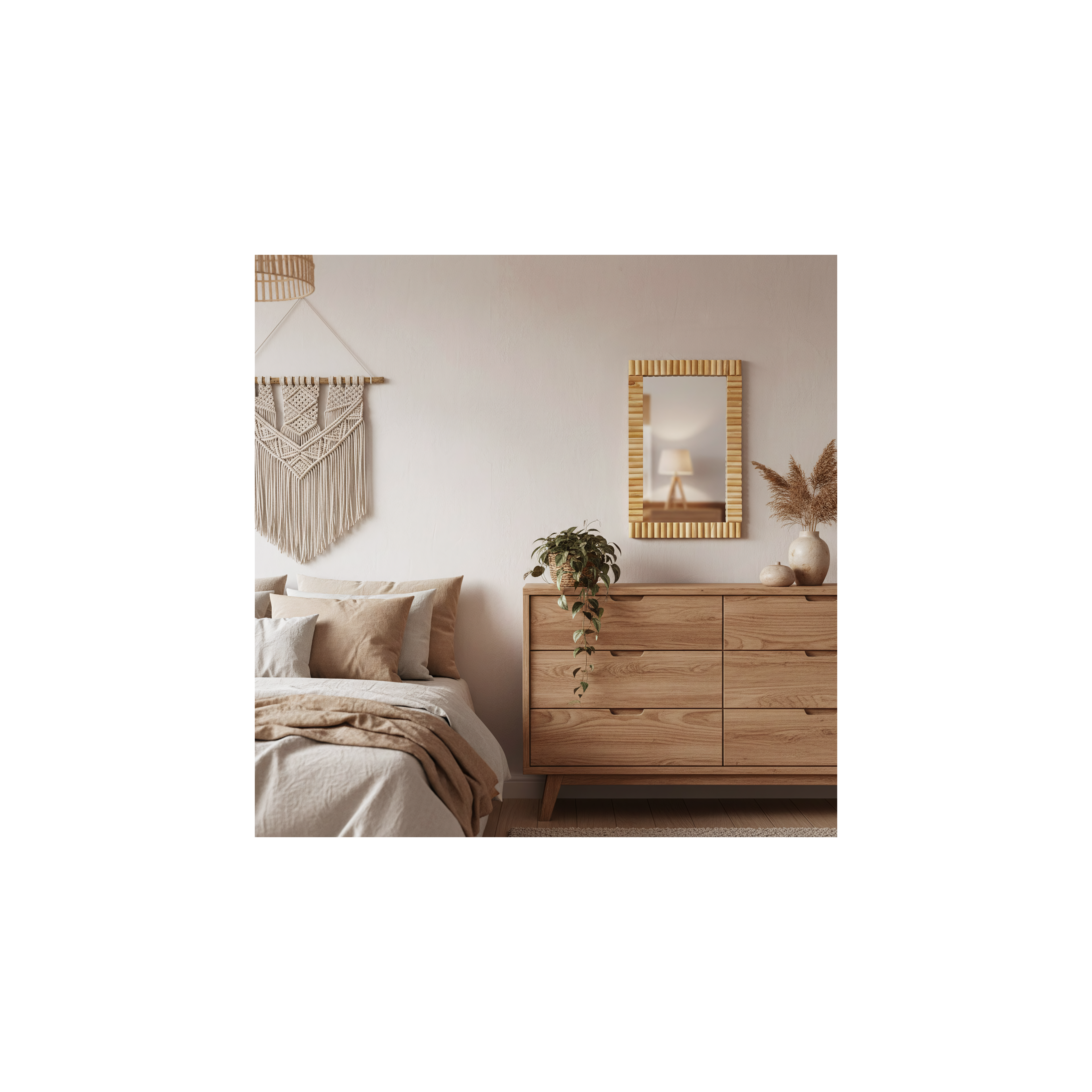 Nástenné zrkadlo Boho 55CM KLNA-MR01