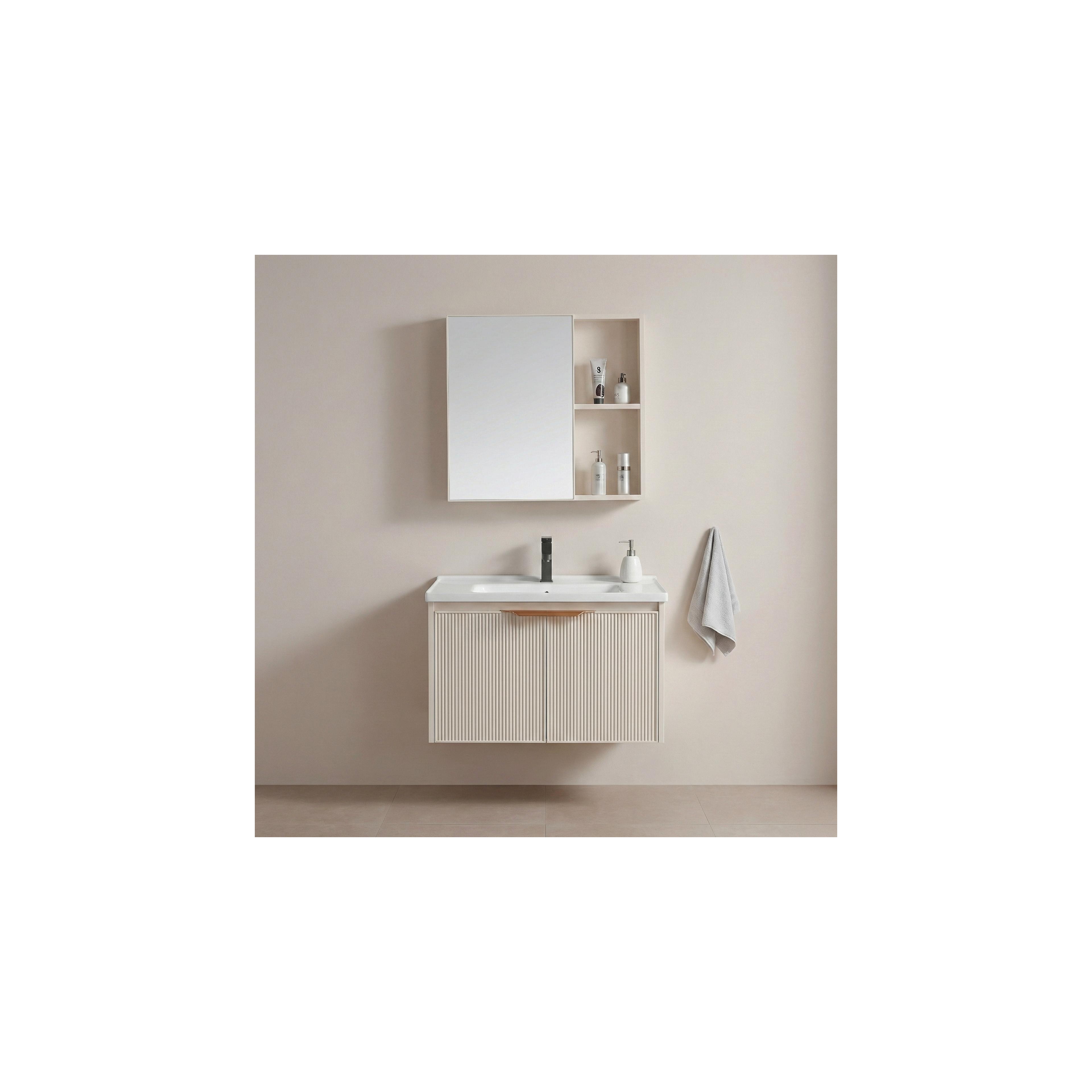 Ensemble de meubles de salle de bain avec lavabo Mario 60cm Beige