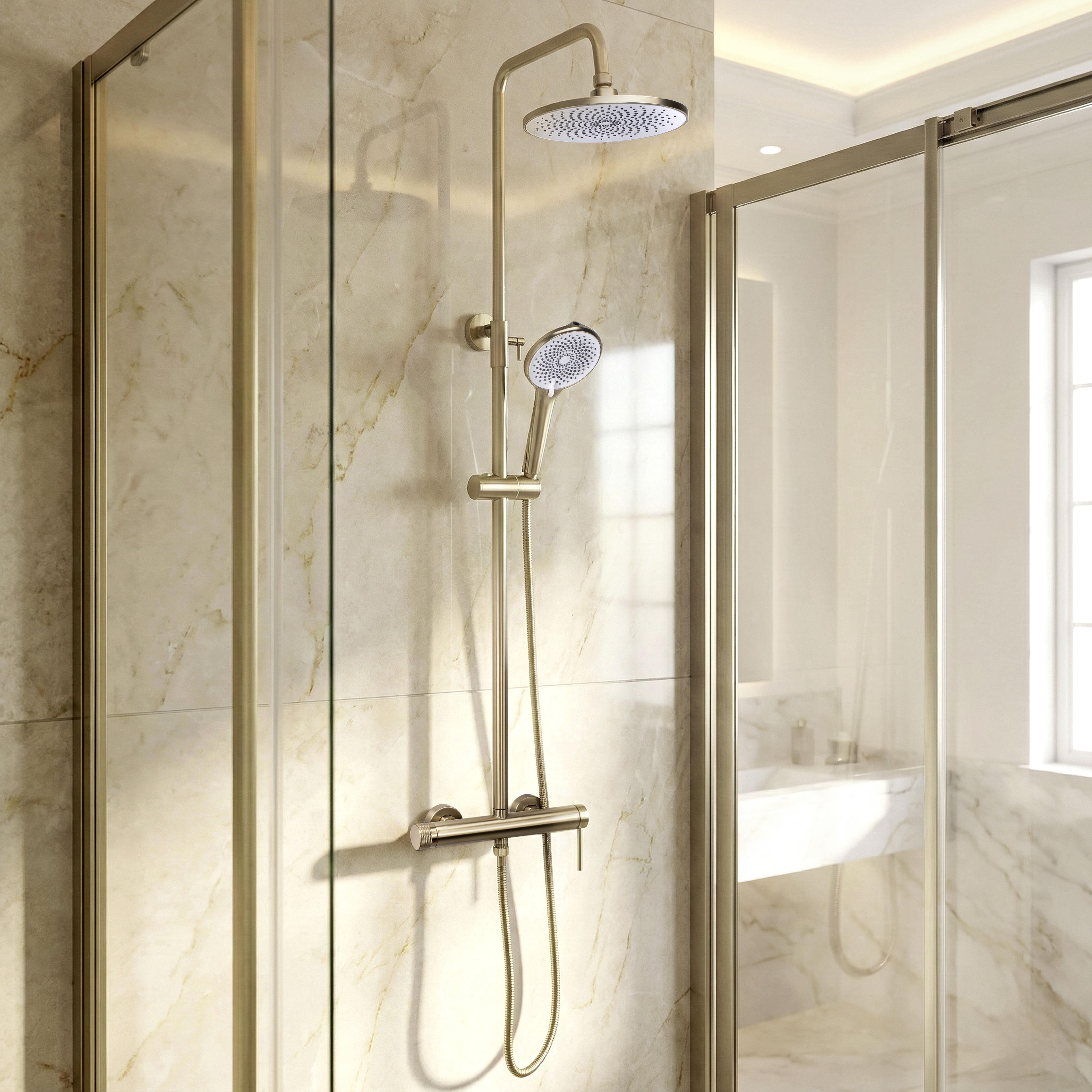 Conjunto de ducha Rea Foss Clif Brush Gold