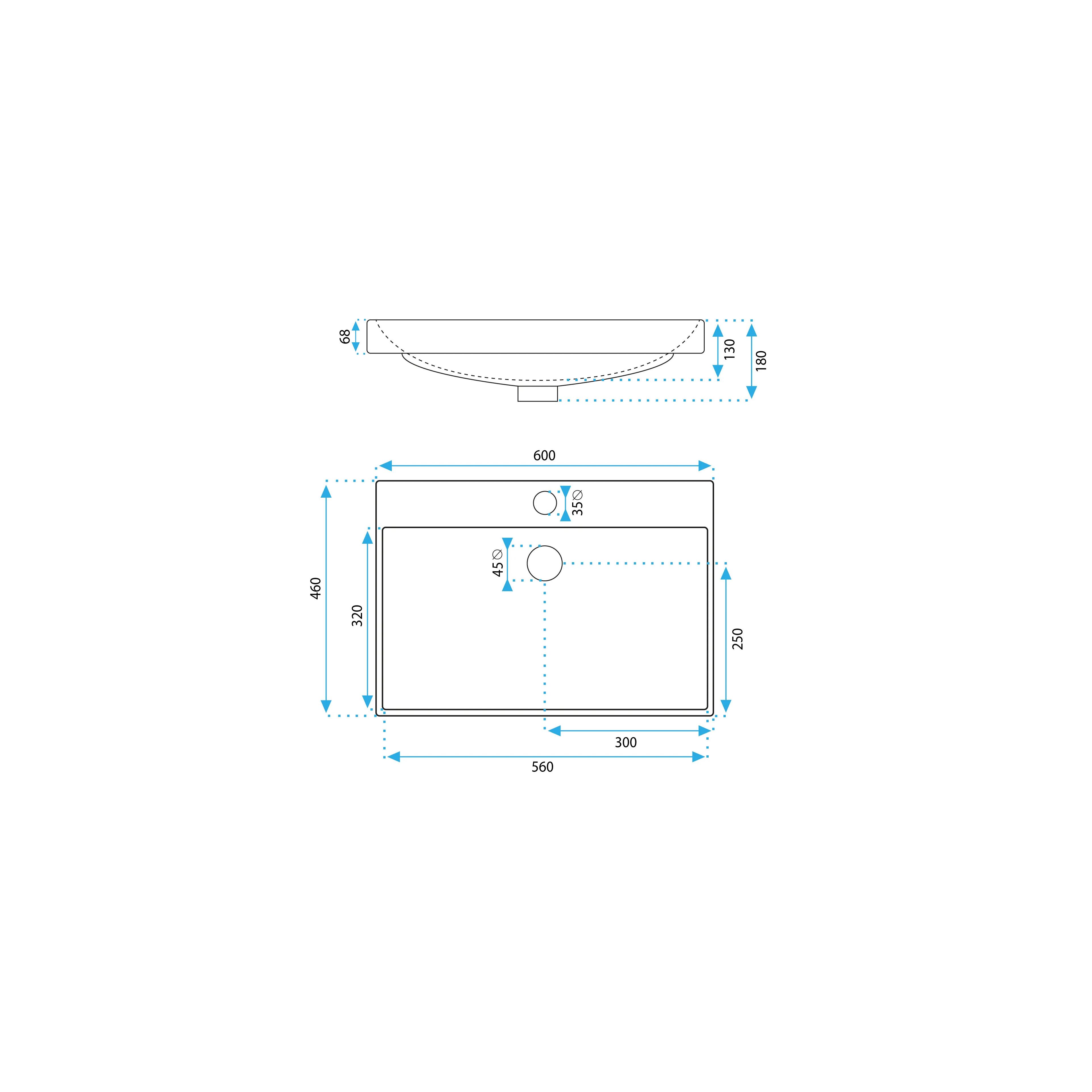 Inset washbasin Rea Mandy