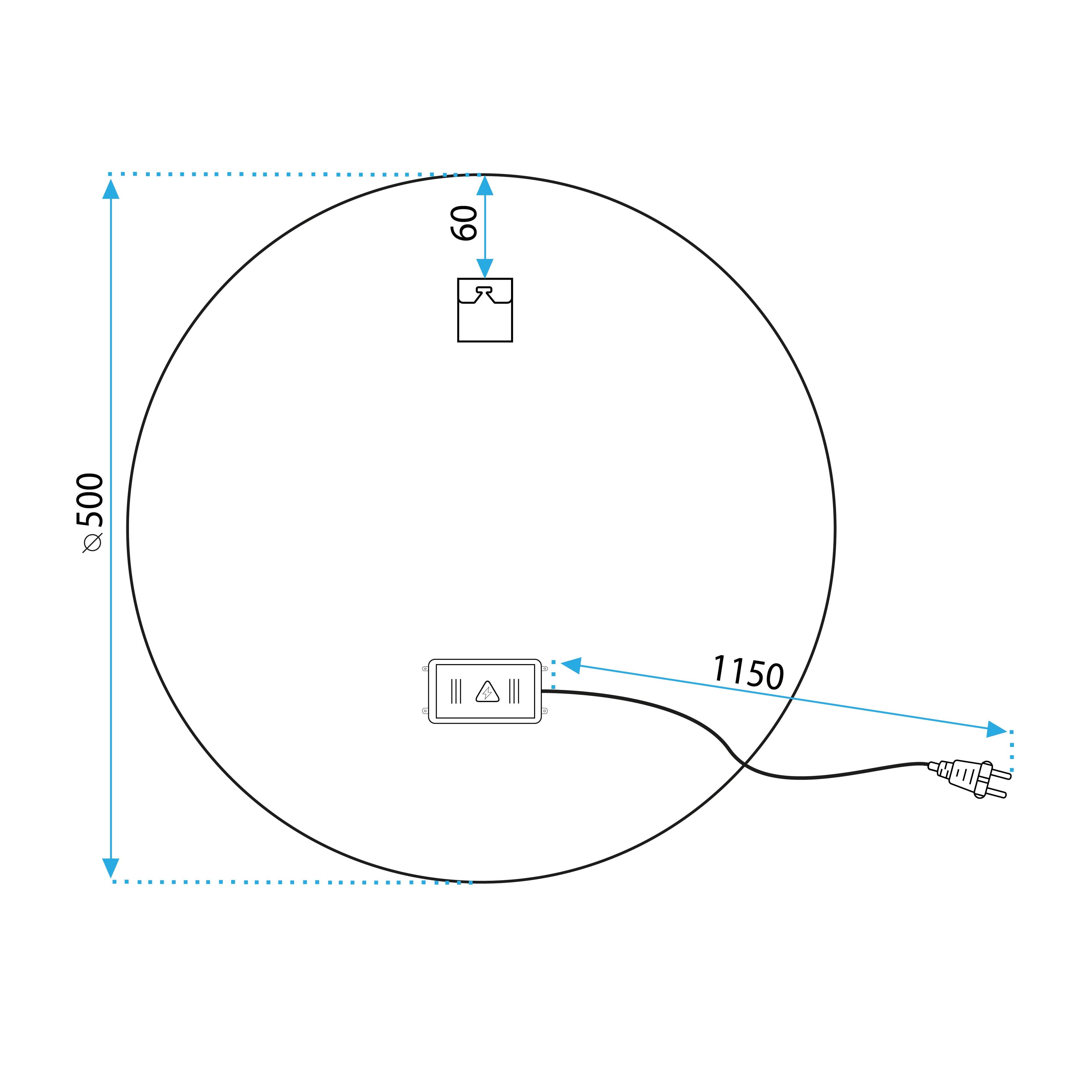Miroir LED 50cm FFJ50