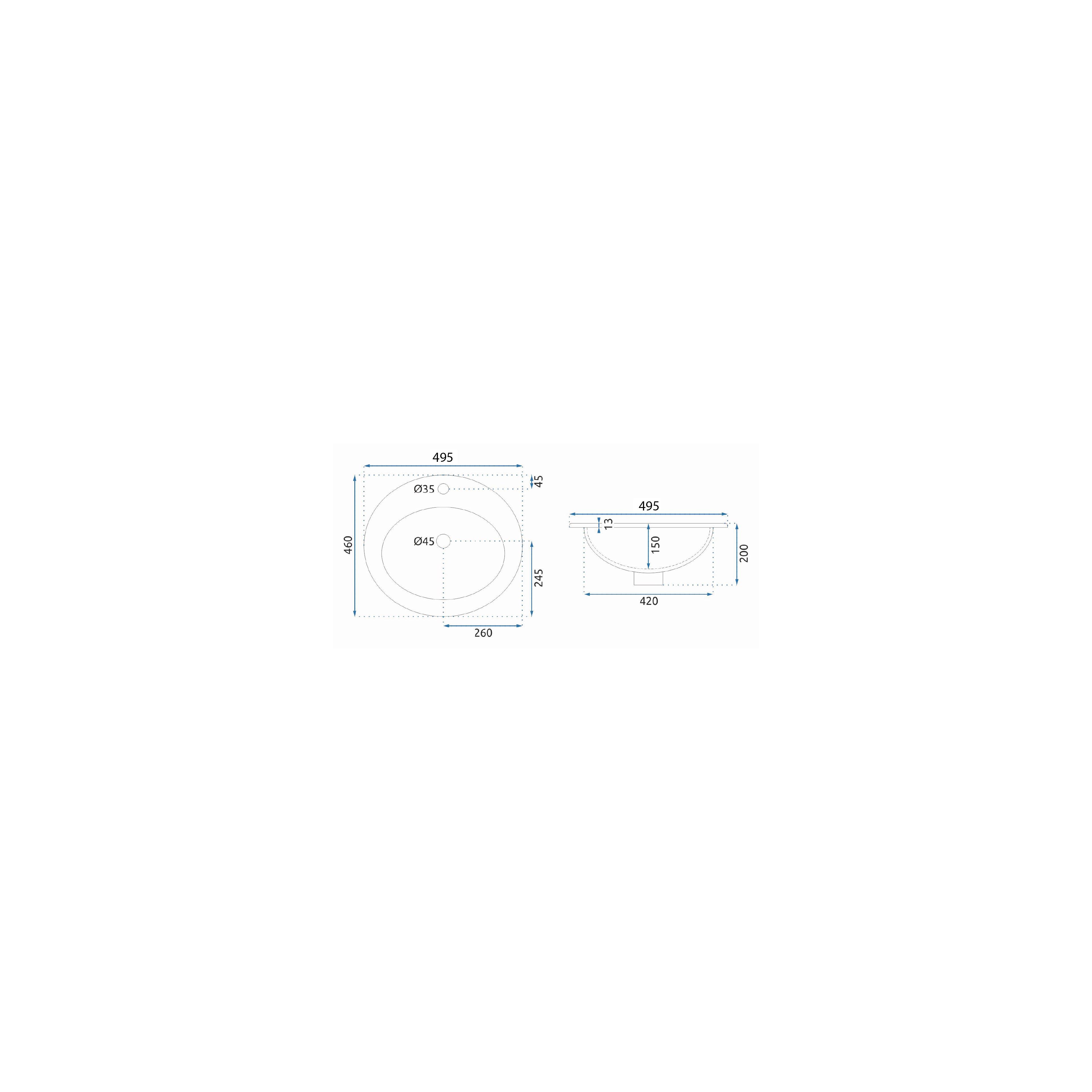 Built-in washbasin Rea Dalia