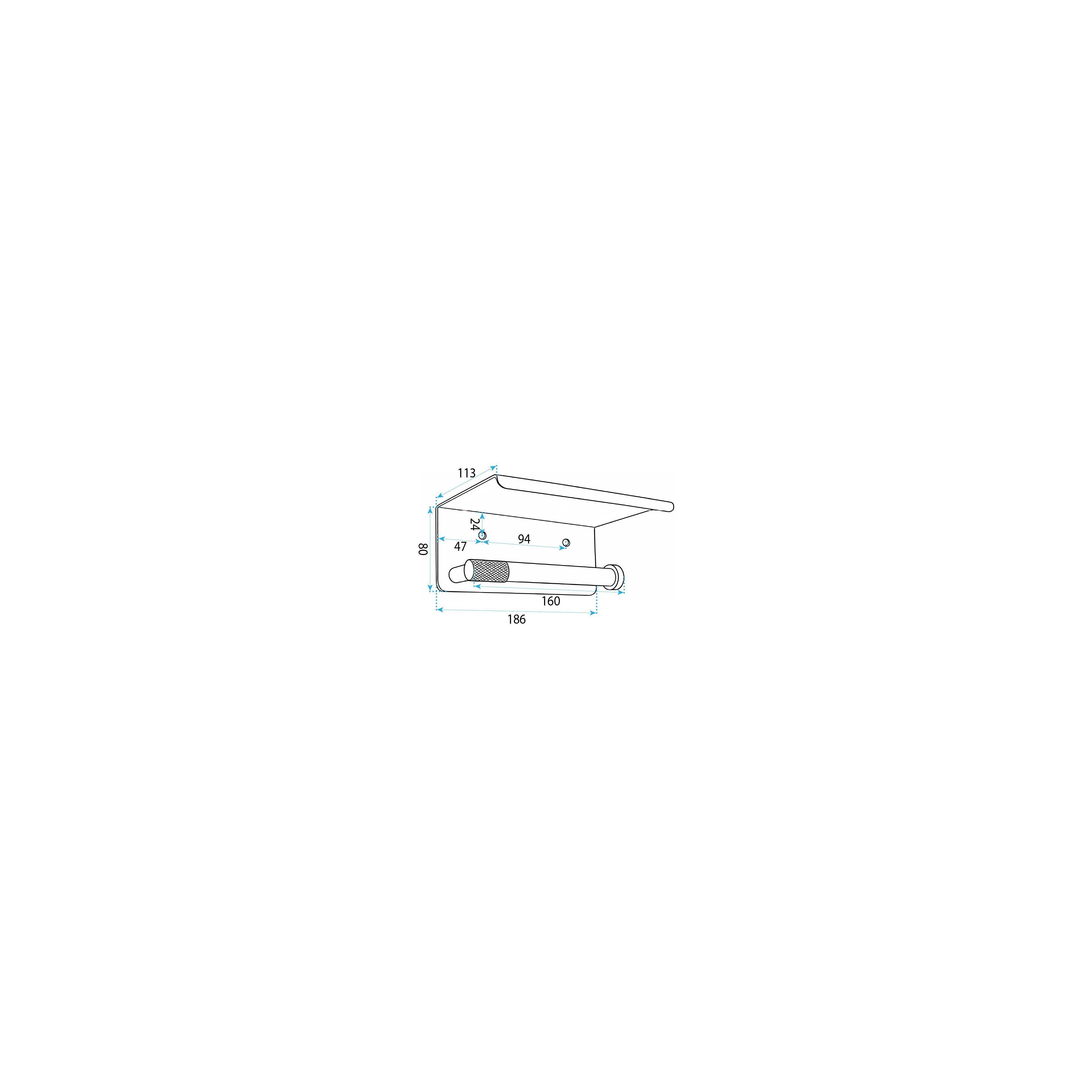 Toilet paper holder with shelf 6613 Modern Gold Brush