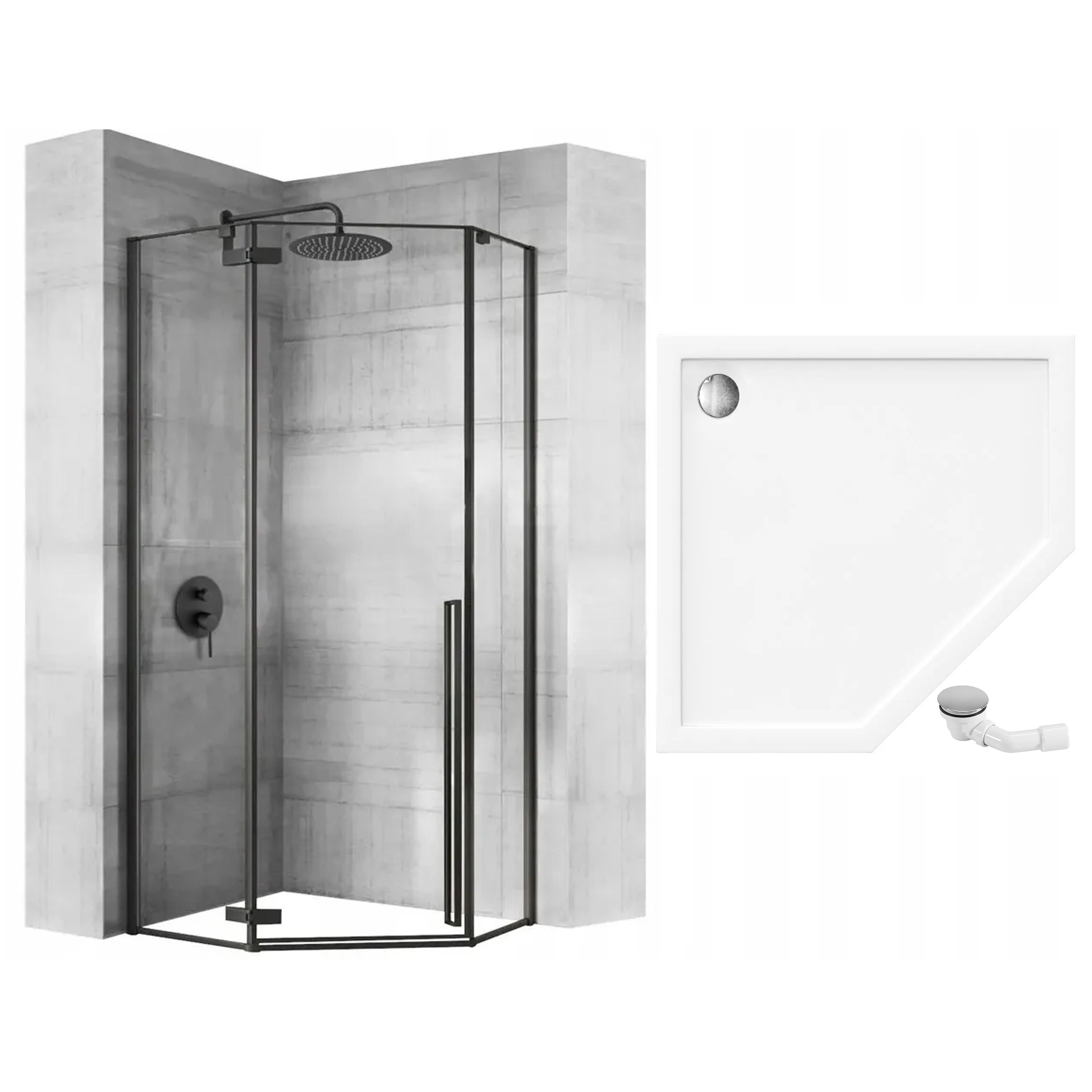 Cabine de douche DIAMOND BLACK MAT 90x90