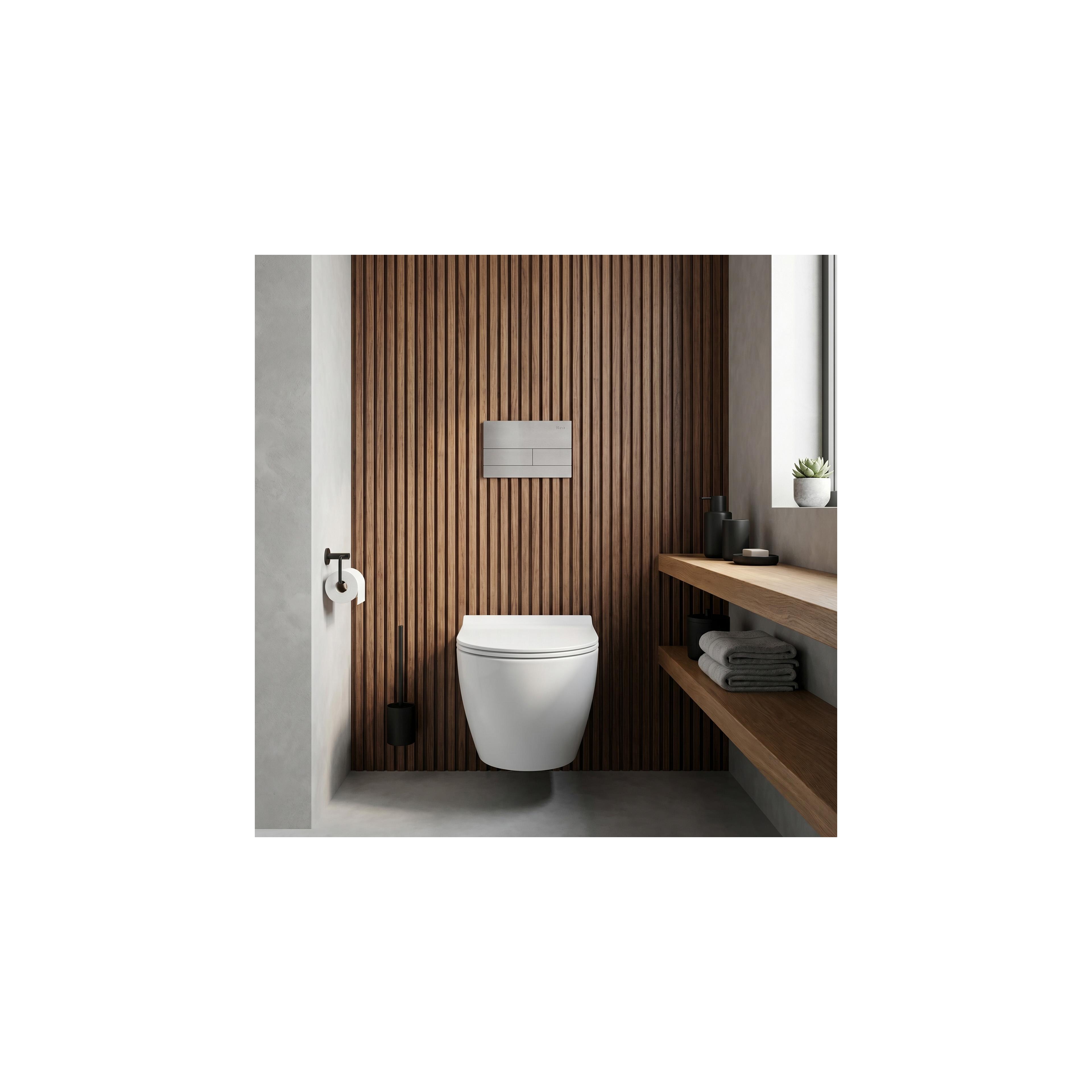 Concealed WC Frame Set Slim 024N with Titan T Brush Steel