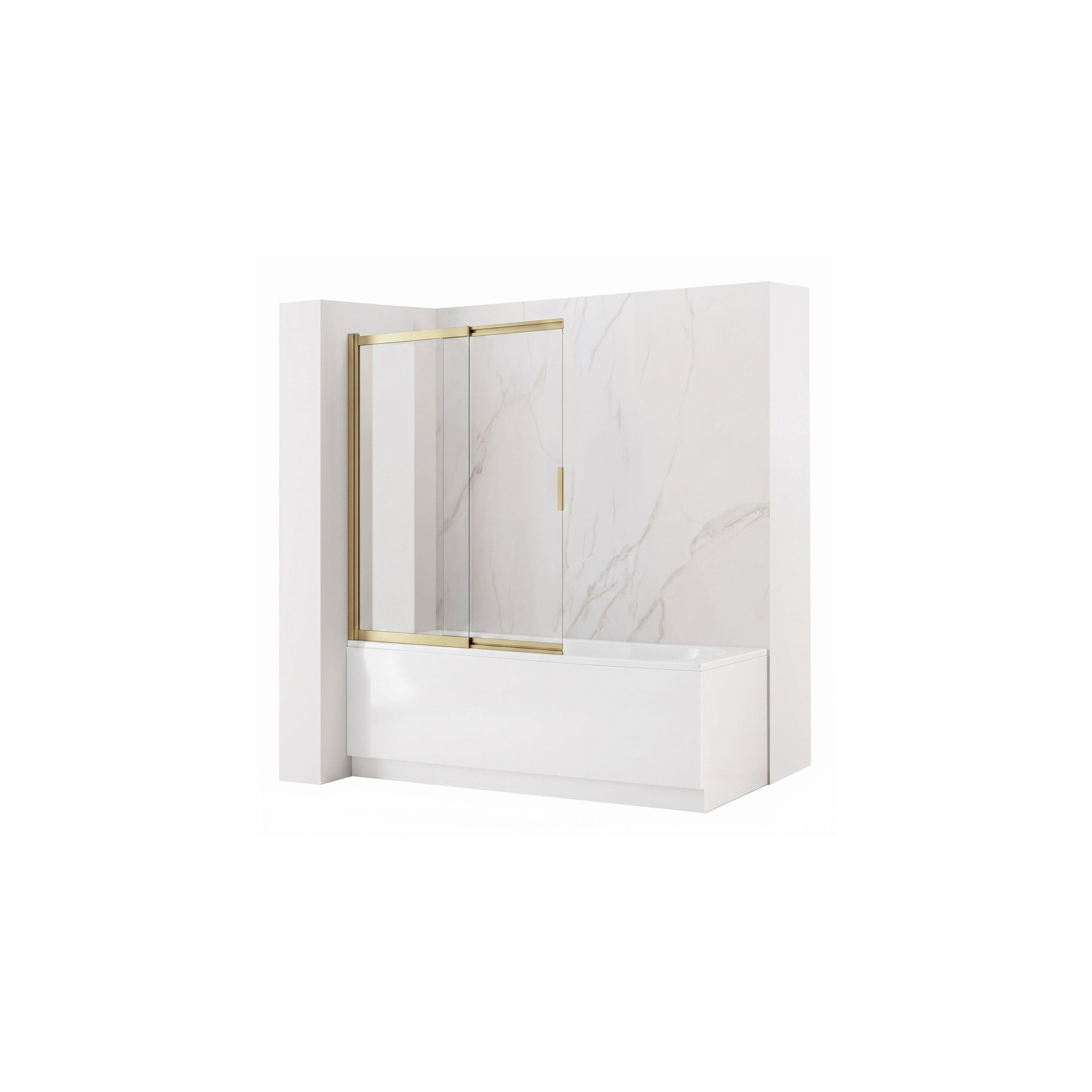 Paravento vasca scorrevole REA Dario Brush Gold 100