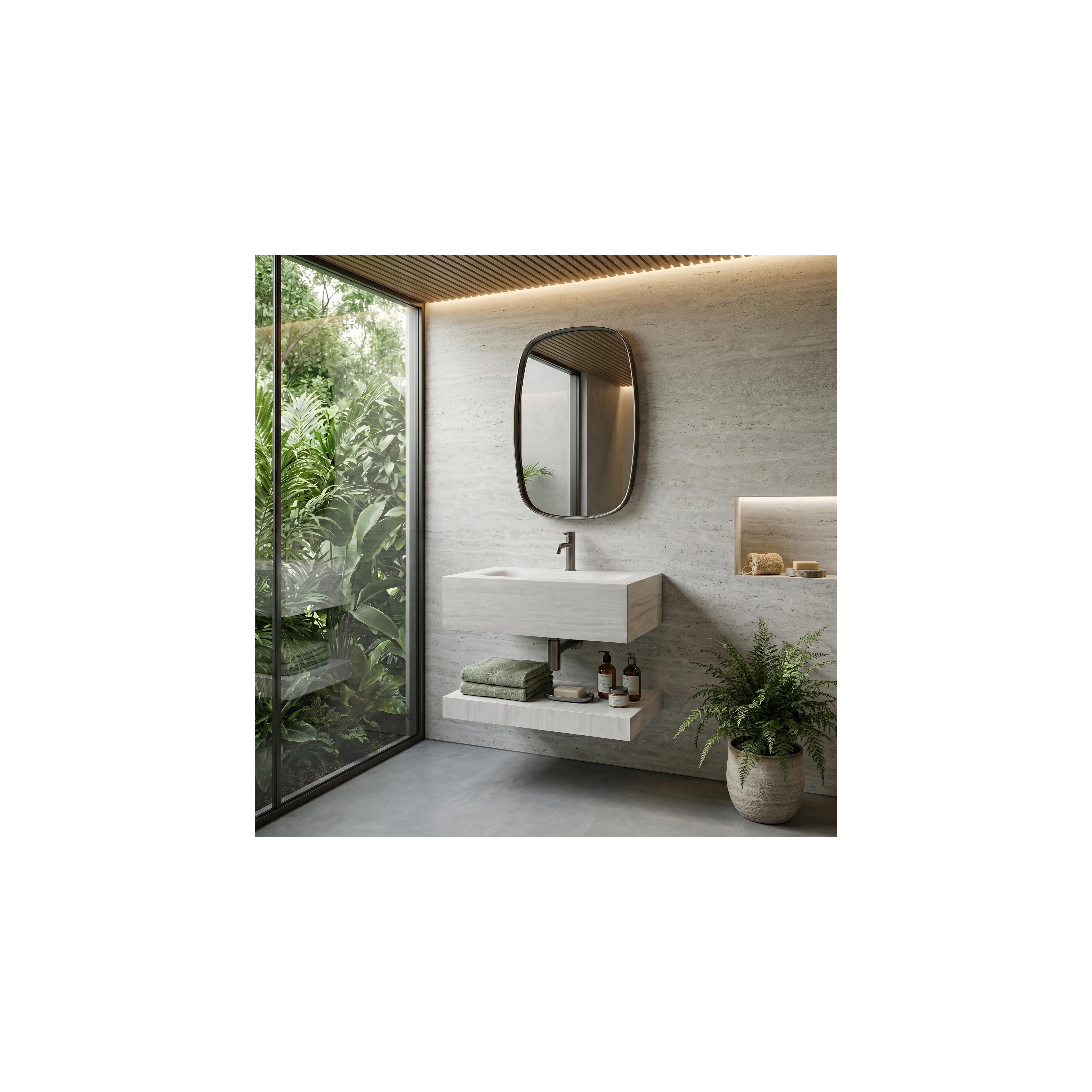 Lavabo suspendu avec étagère Rea Apollo Muralto Roma 70