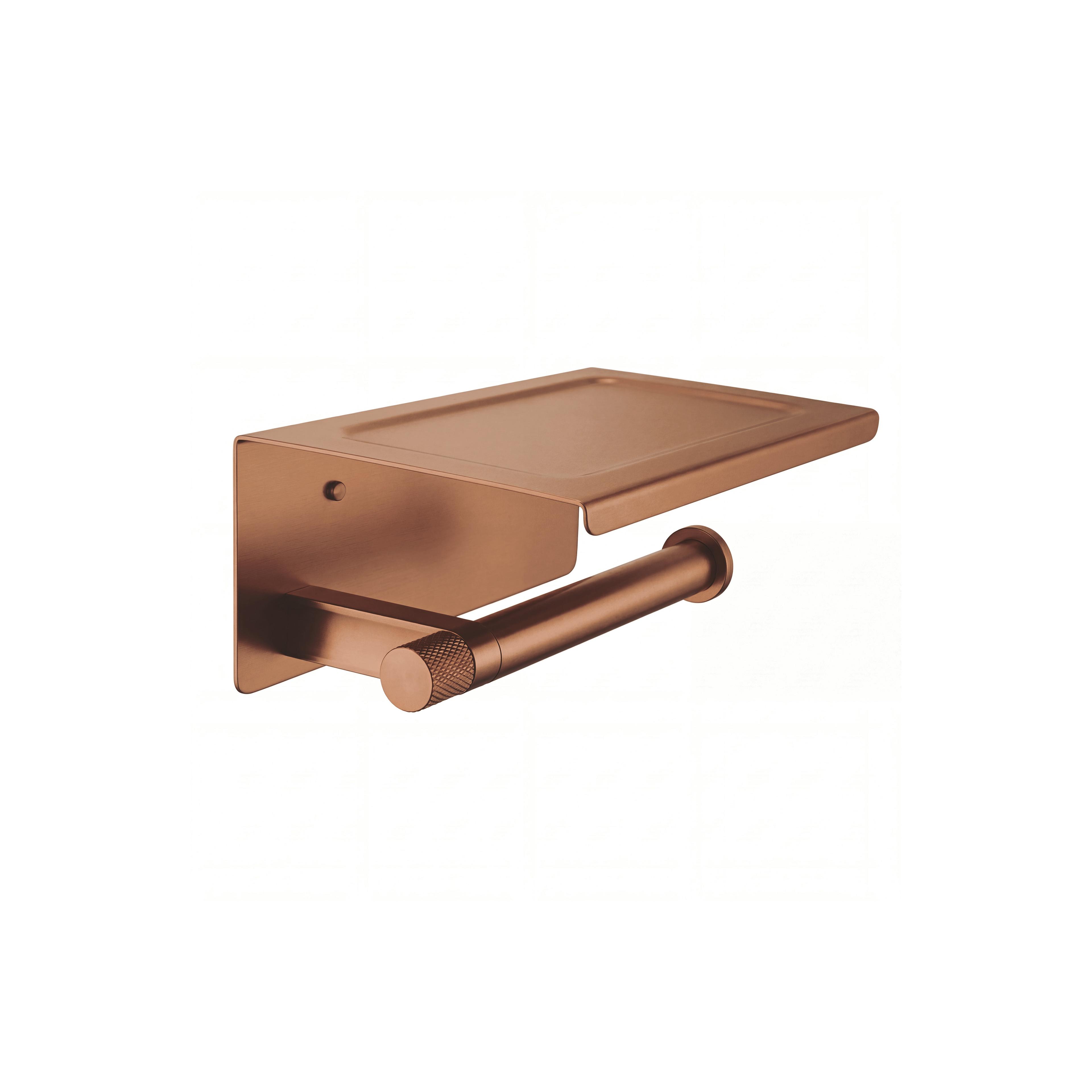 Toalettpappershållare med hylla 39105A ORI Brush Copper