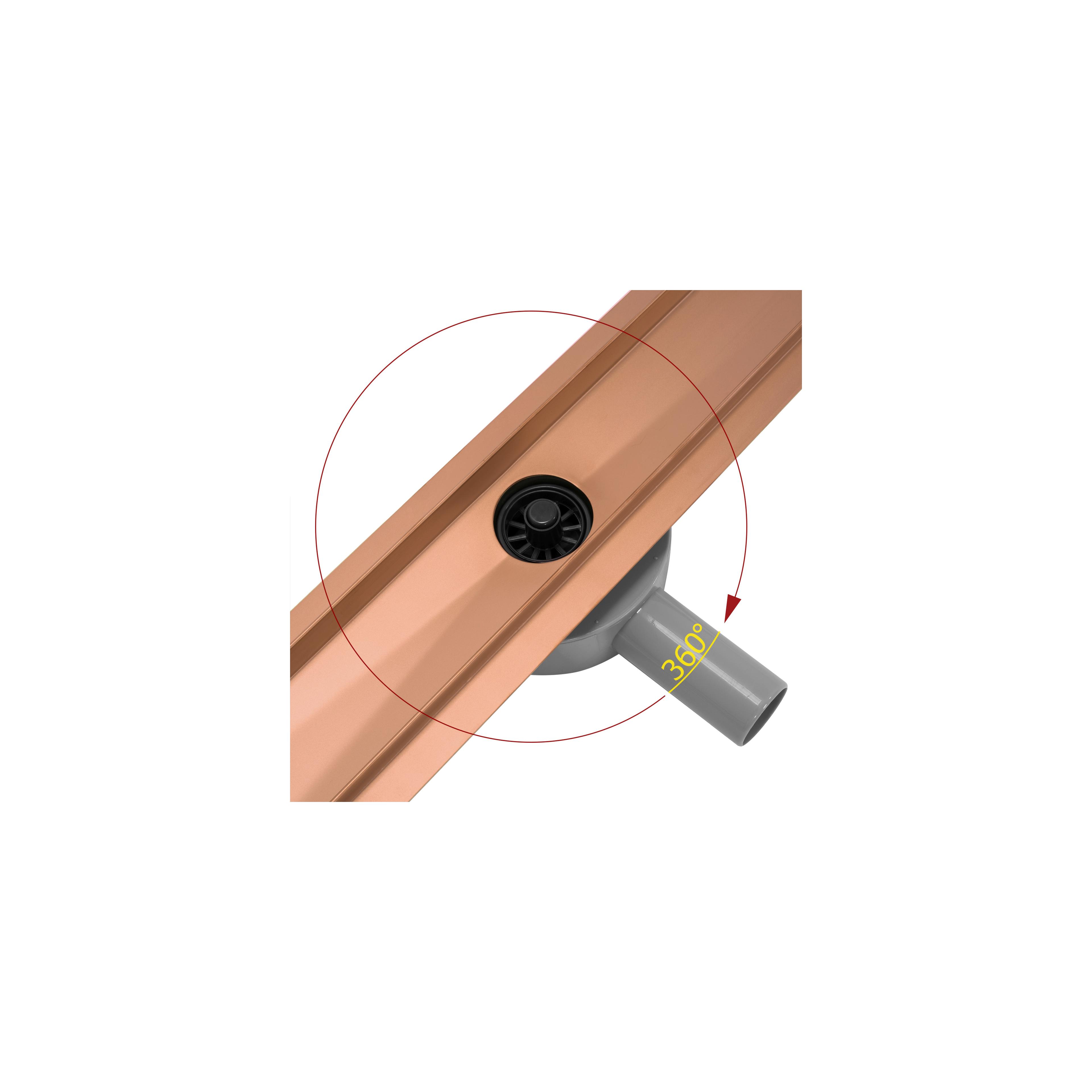 Linear drain Rea Pure Neo brushed copper 80